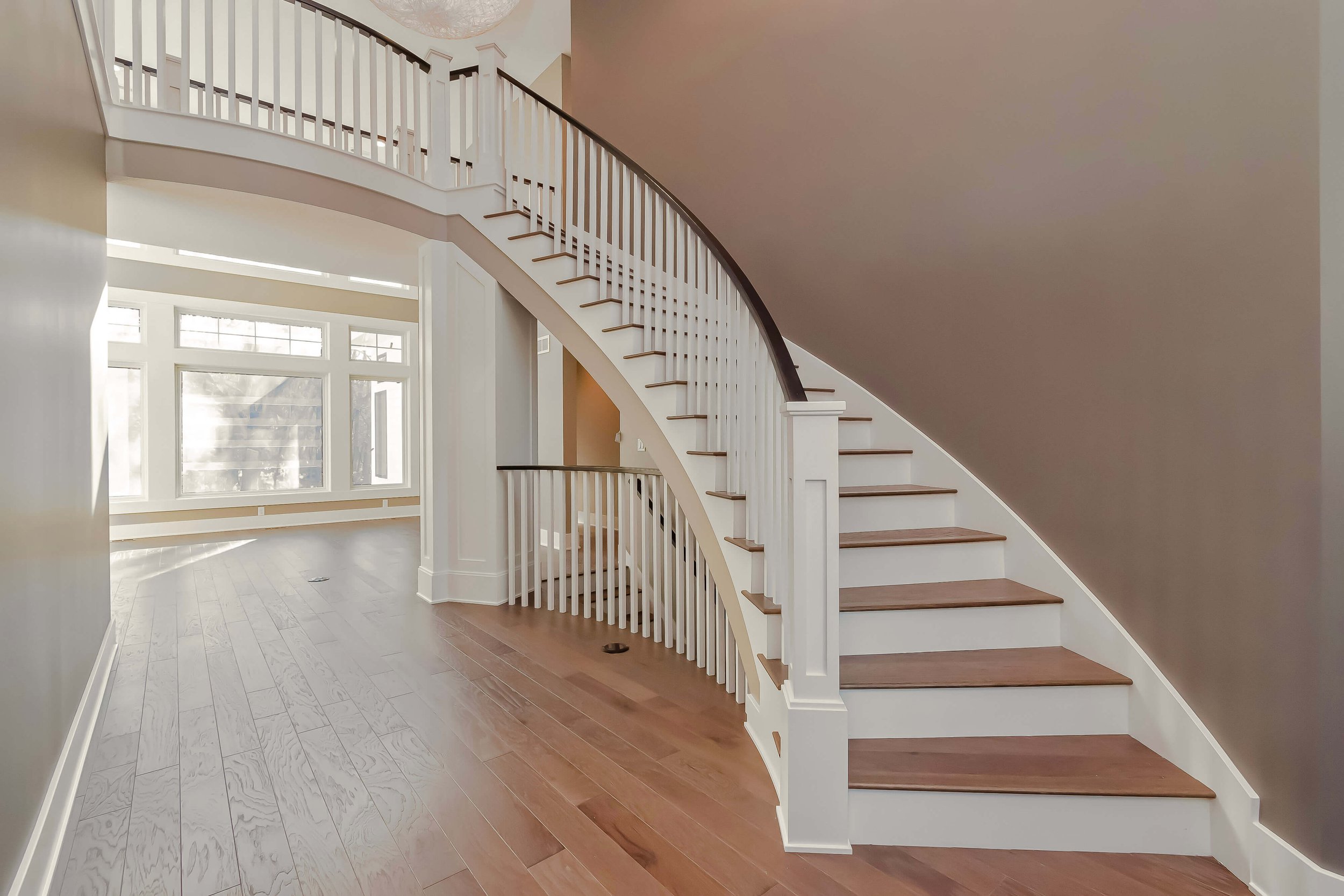 hand-built custom winding staircase