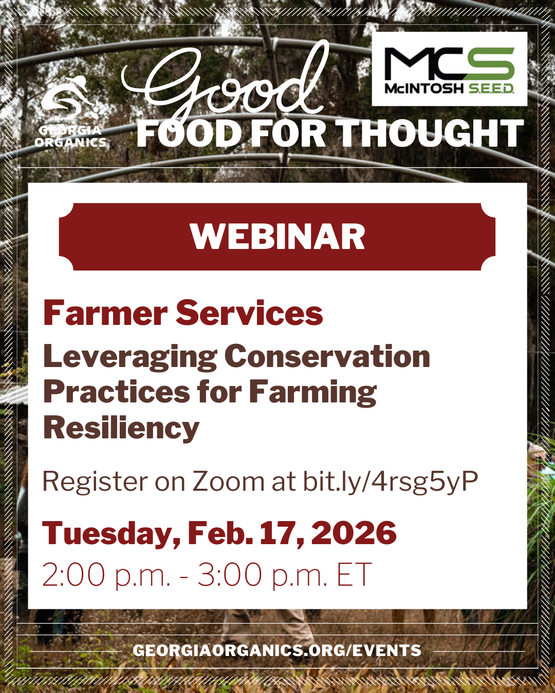 Leveraging Conservation Practices for Farming Resiliency Webinar