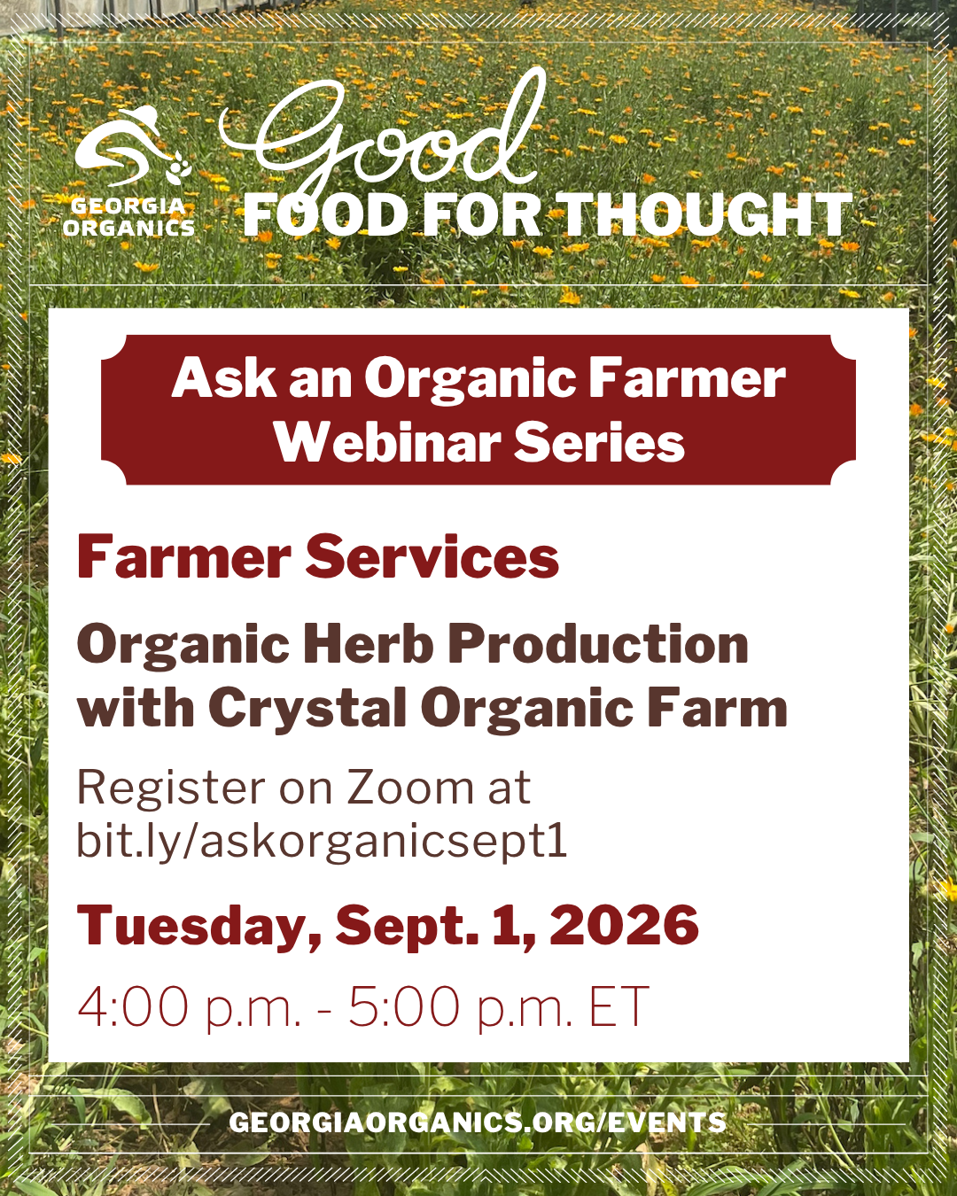 Ask an Organic Farmer: Organic Herb Production with Crystal Organic Farm