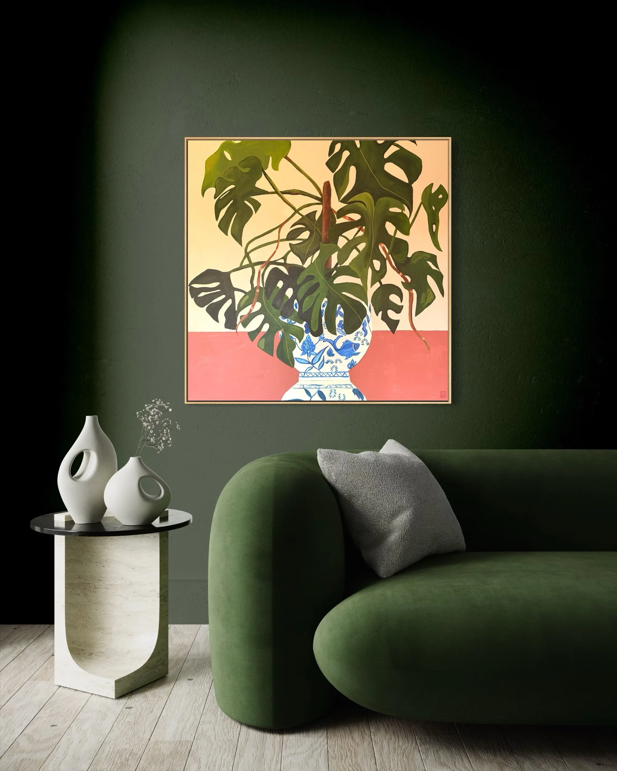 Monstera on Red Ochre