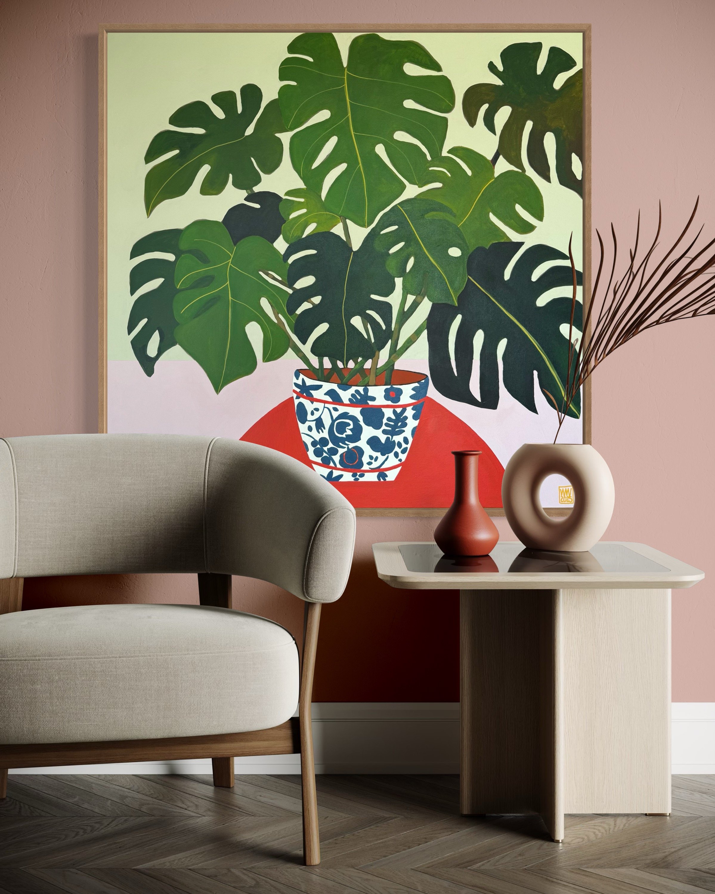 Monstera on Orange