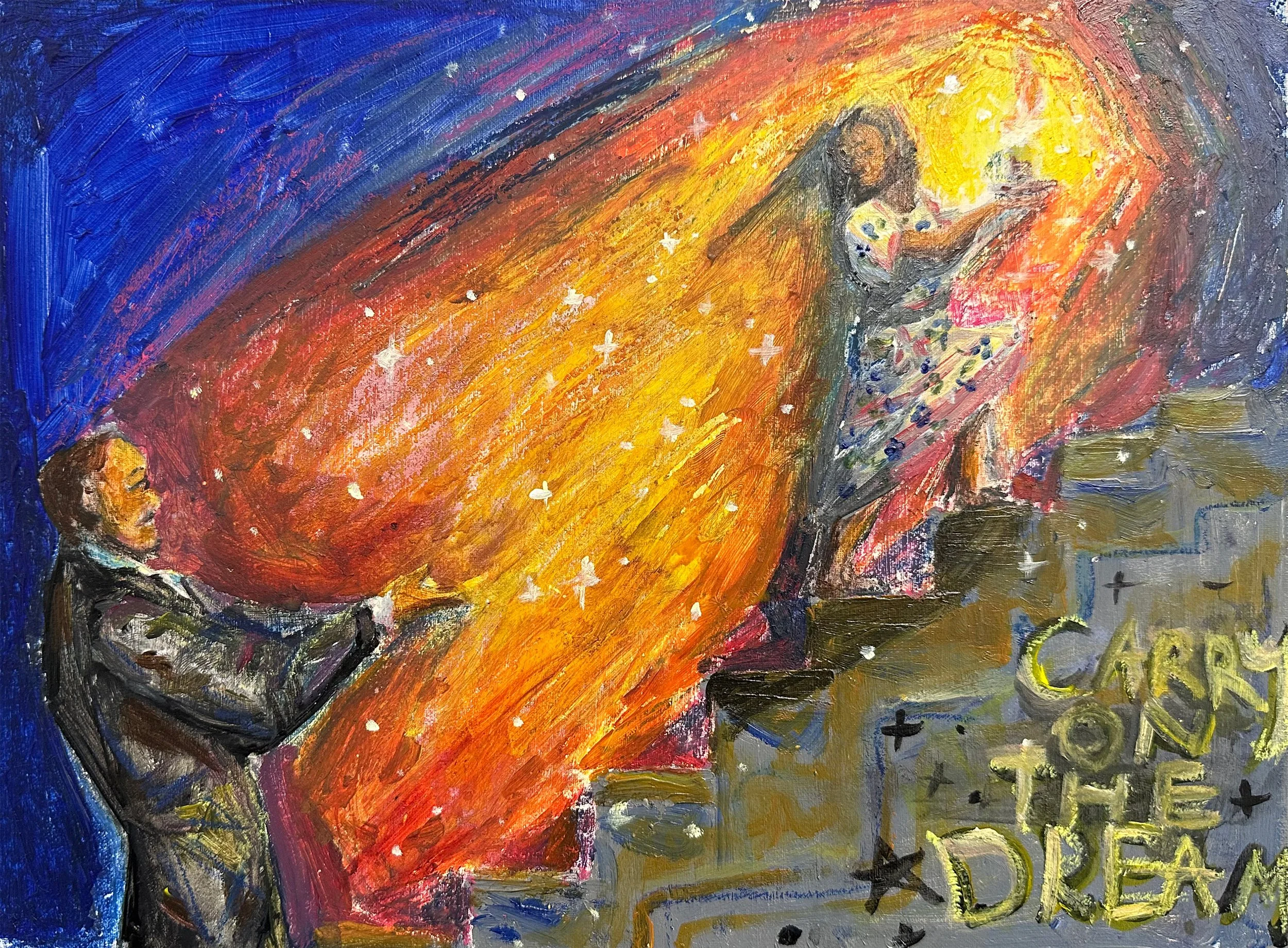 Carry on the Dream – a painting by 8th grader Emma Mummert, the 1st-place winner of the Empower the Dream contest