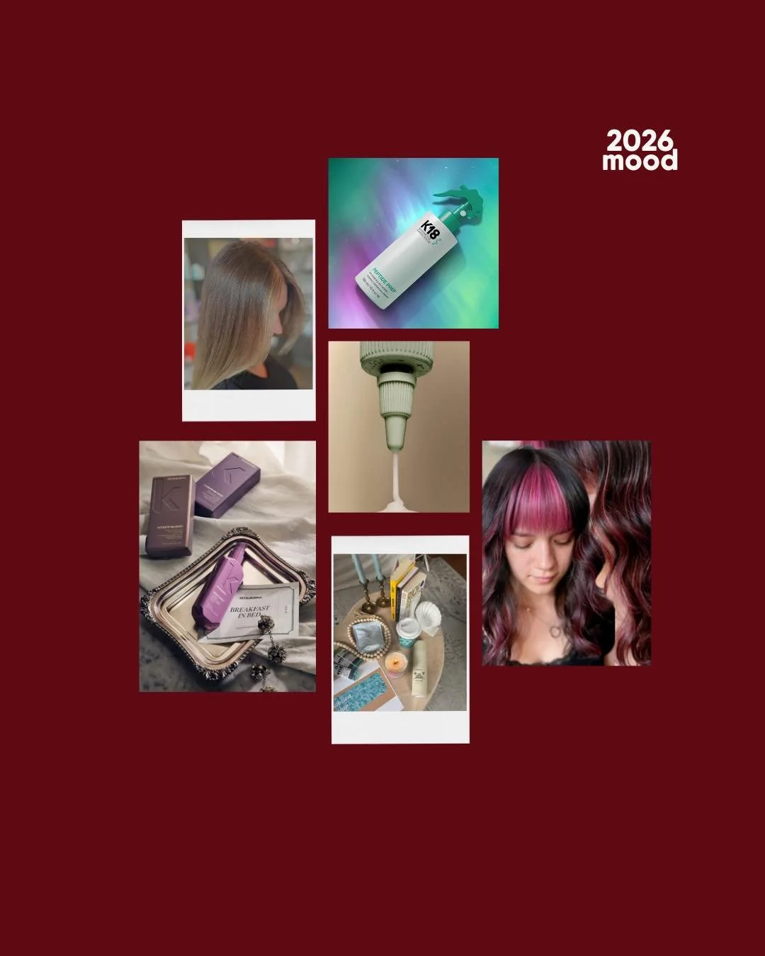 Our 2026 product mood board 😎

We are ready for big chops, creamy blondes, perfect blends and alllllll the extensions. When are you coming in?