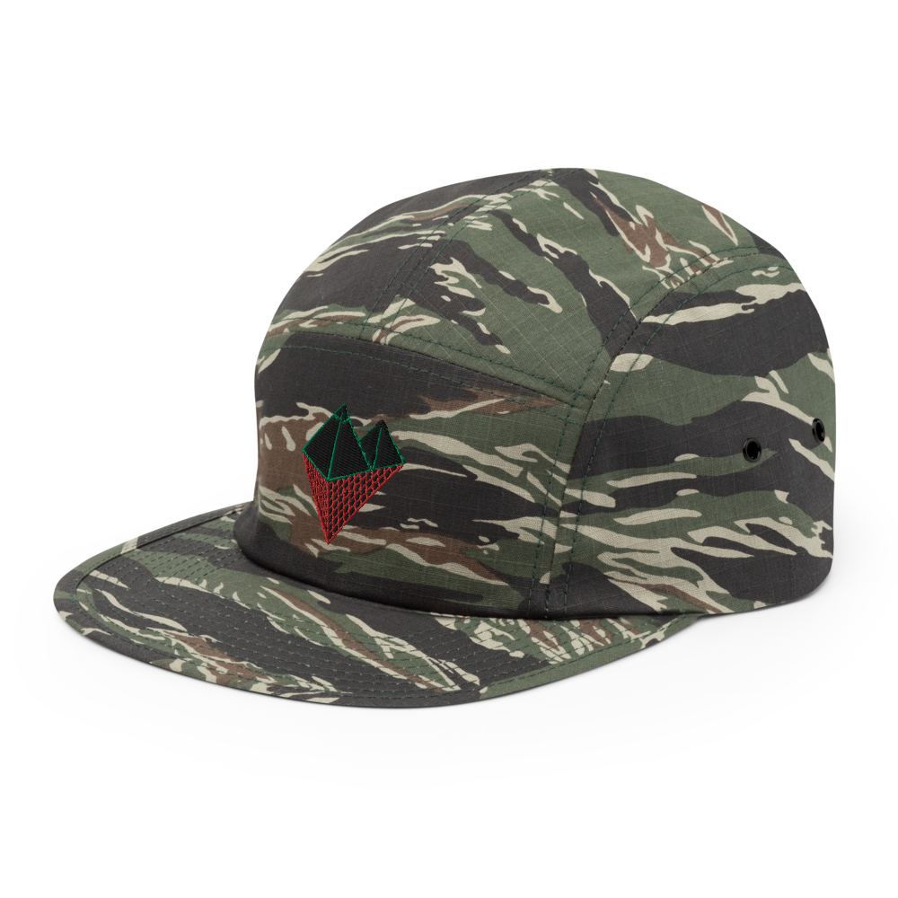 Black Louvre Logo Five Panel Cap 