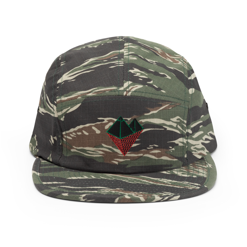 Black Louvre Logo Five Panel Cap 