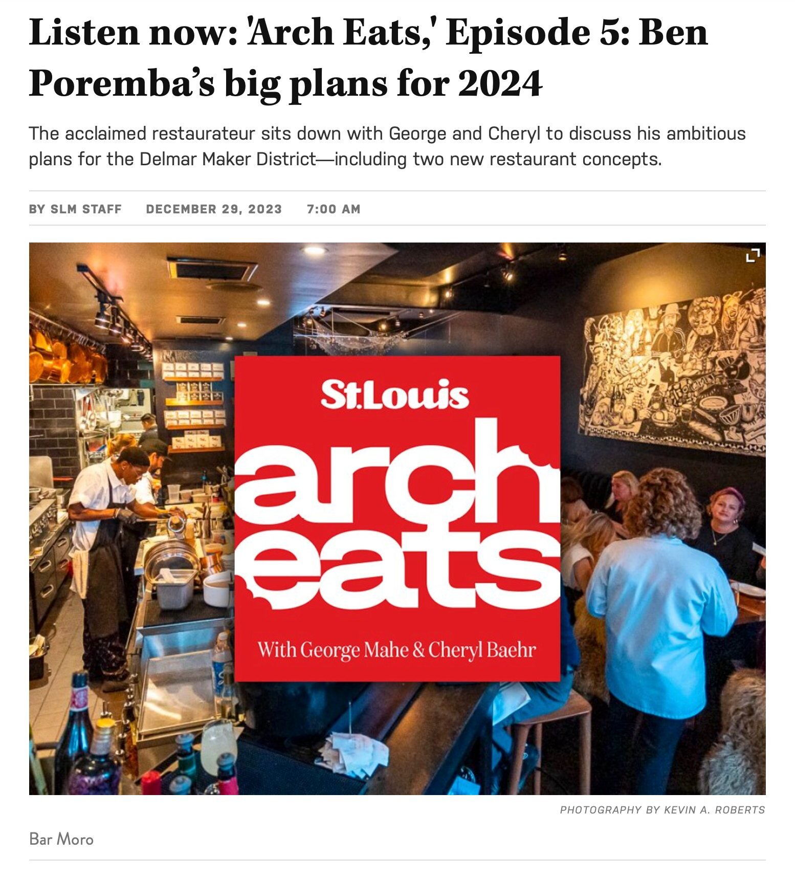 2024 is set to be an exciting year in the Delmar Maker District! Learn more about what's coming in this episode of Arch Eats! Use the link in our bio to listen to the episode. 

&quot;In this episode of Arch Eats, @georgemahe  and @cherylabaehr  are 