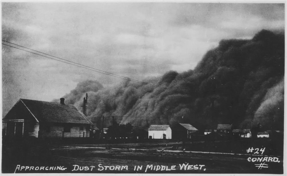Approaching dust storm in middle west. Undated. Credit: Conrad. LOC ID: cph.3a42643