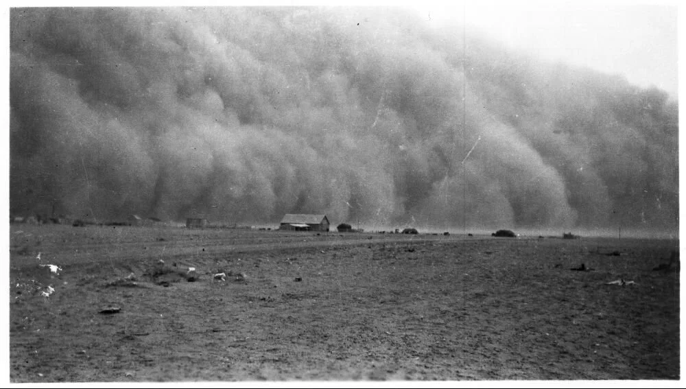 Dust storm in Morton County, Kansas. c. 1935. KSHS.