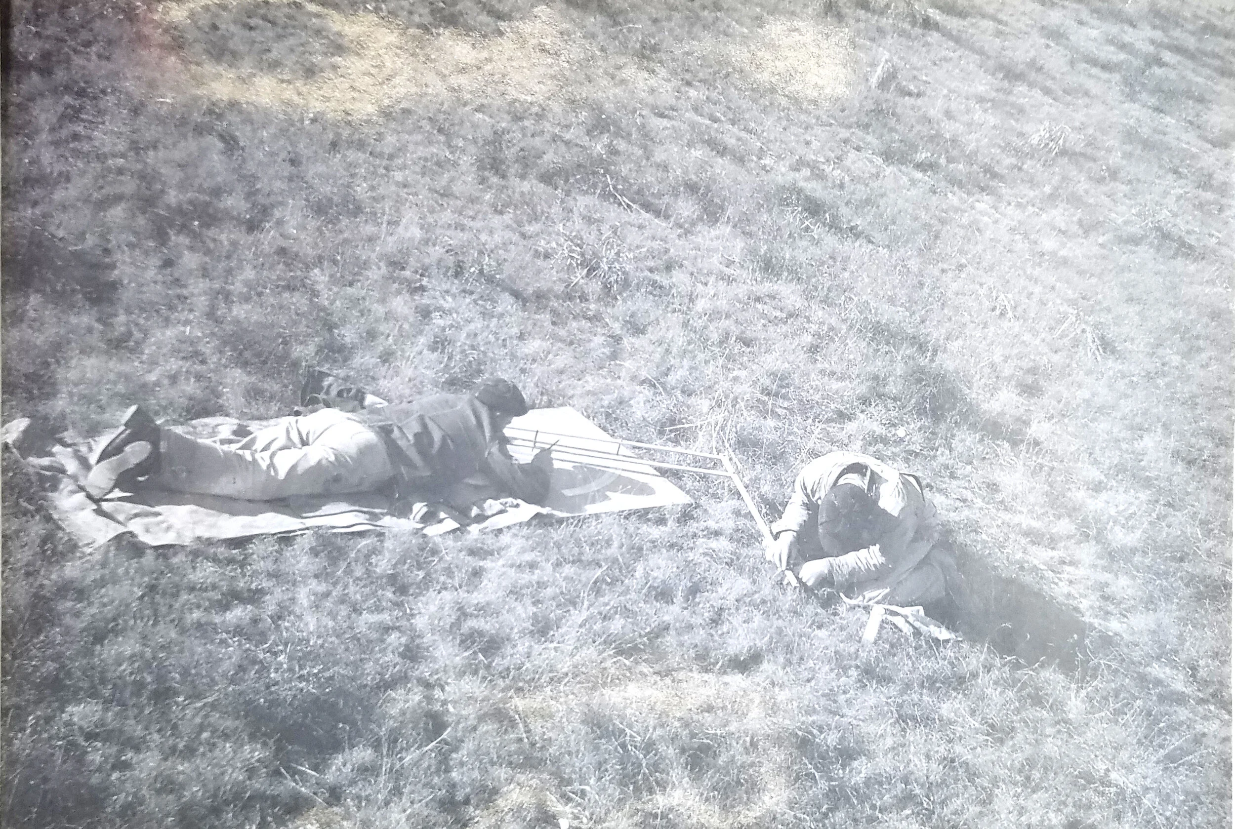 Pantographing ground cover on revegetation plots. November 8, 1941. Credit: L.E. Wenger. Figure 10 in Annual Report of Soil Conservation Investigations - KAN-R-1. National Archives, Record Group 114, Entry 109. 
