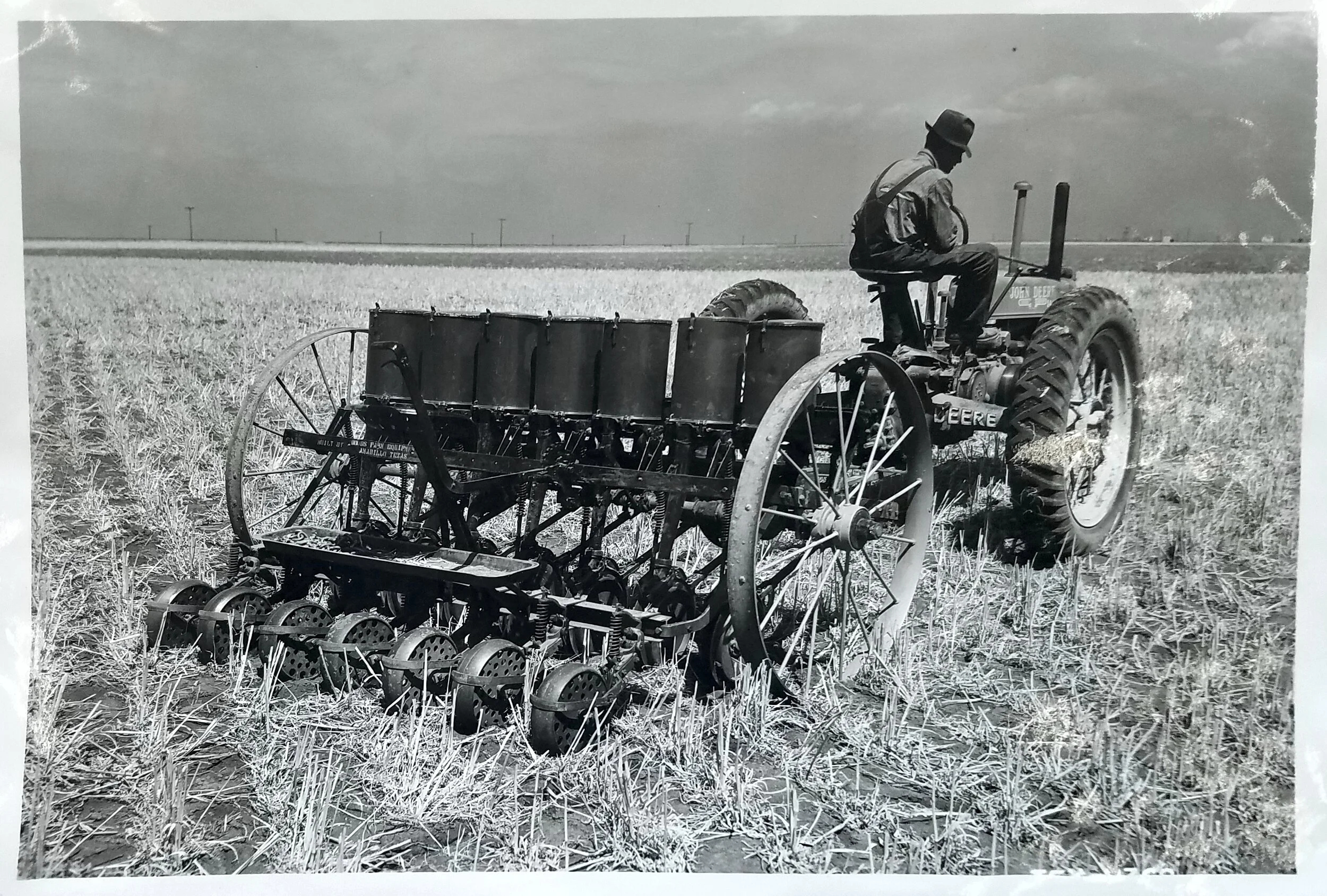 A combination grass and cover-crop disc drill. Figure 6 in "Studies of methods of establishing plant covers for erosion control", c. 1939-1940. National Archives, Record Group 114, Entry 113
