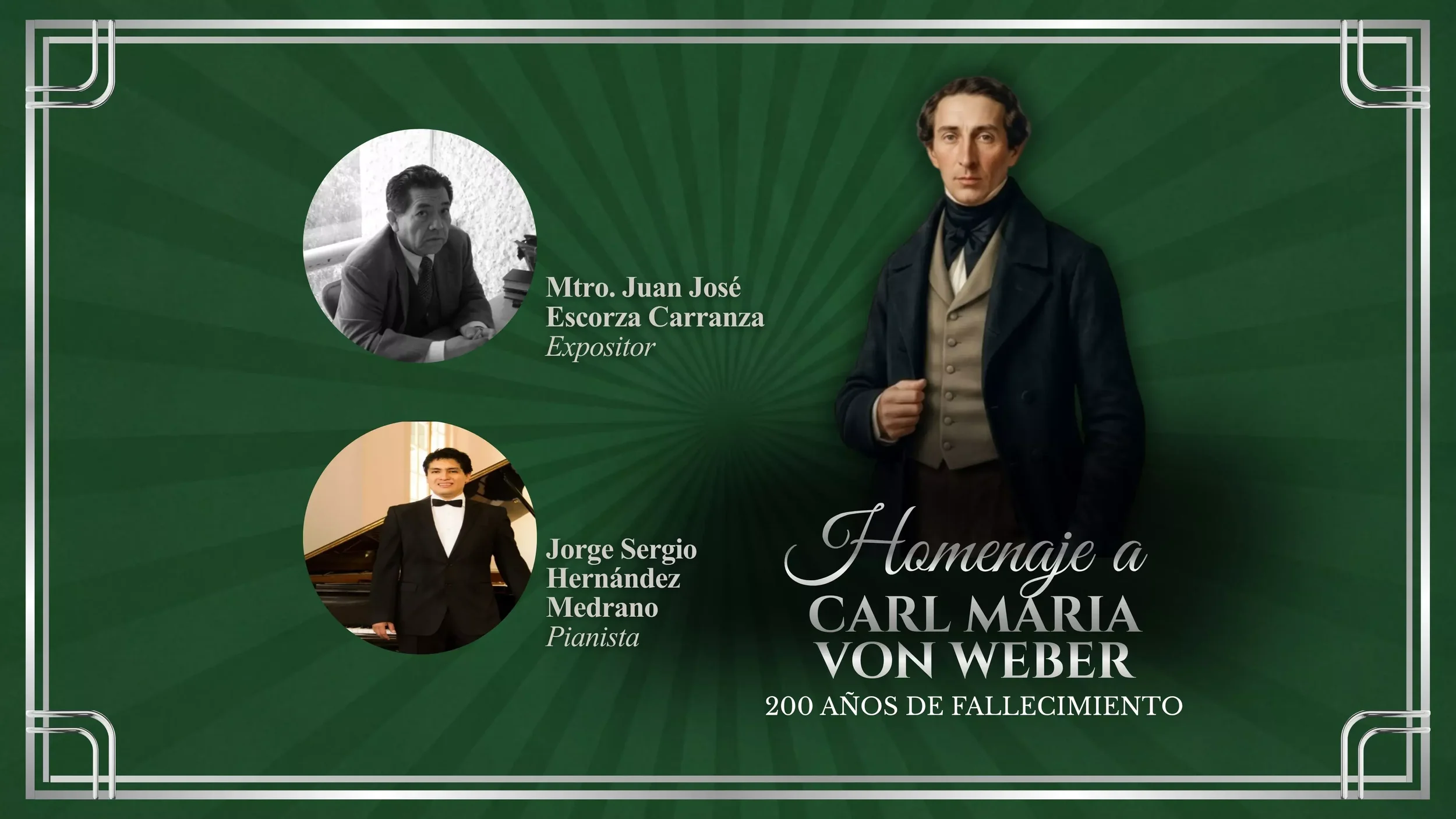 homenaje a carl maria von weber martes de opera. Evento de Martes de opera para el segundo festival de compositores, directores, musicos e interpretes