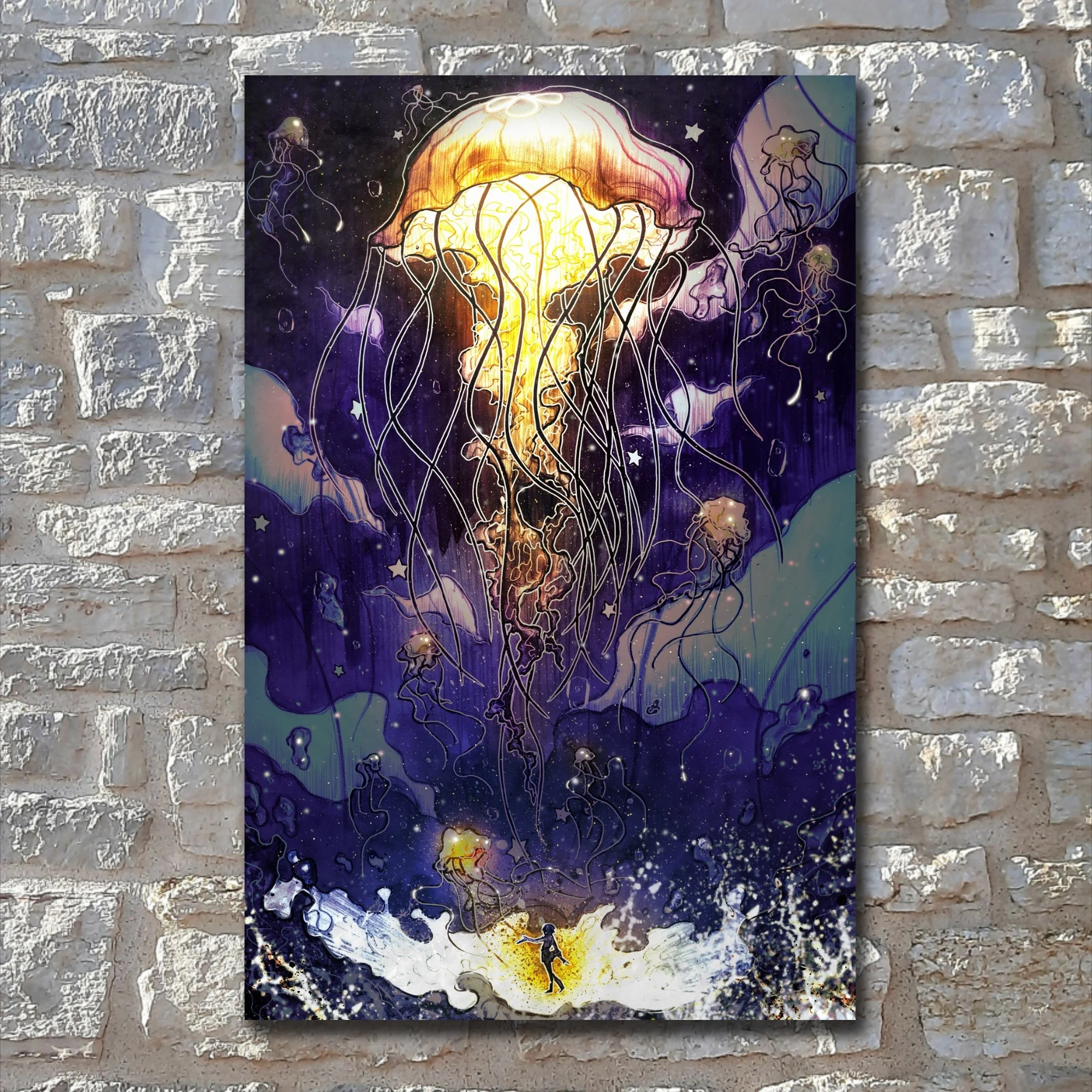 Jellyfish Lantern - Large Poster Print