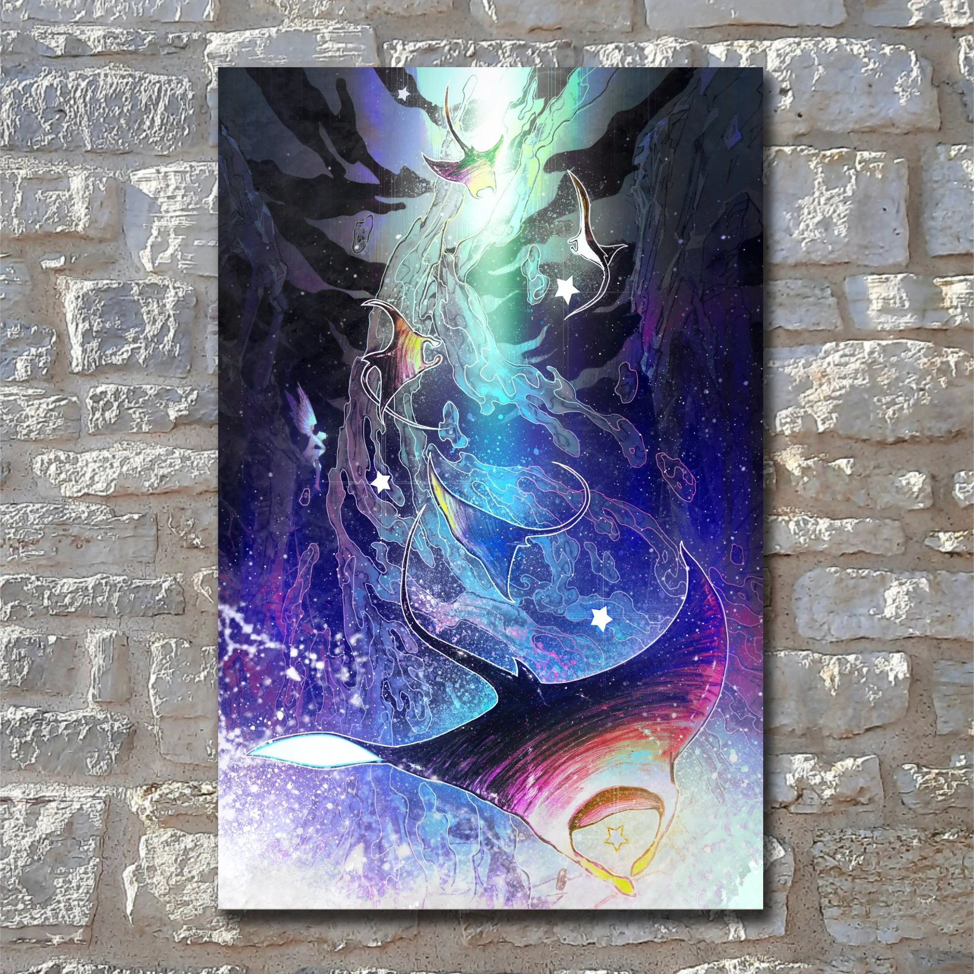 Manta Flight - Large Poster Print