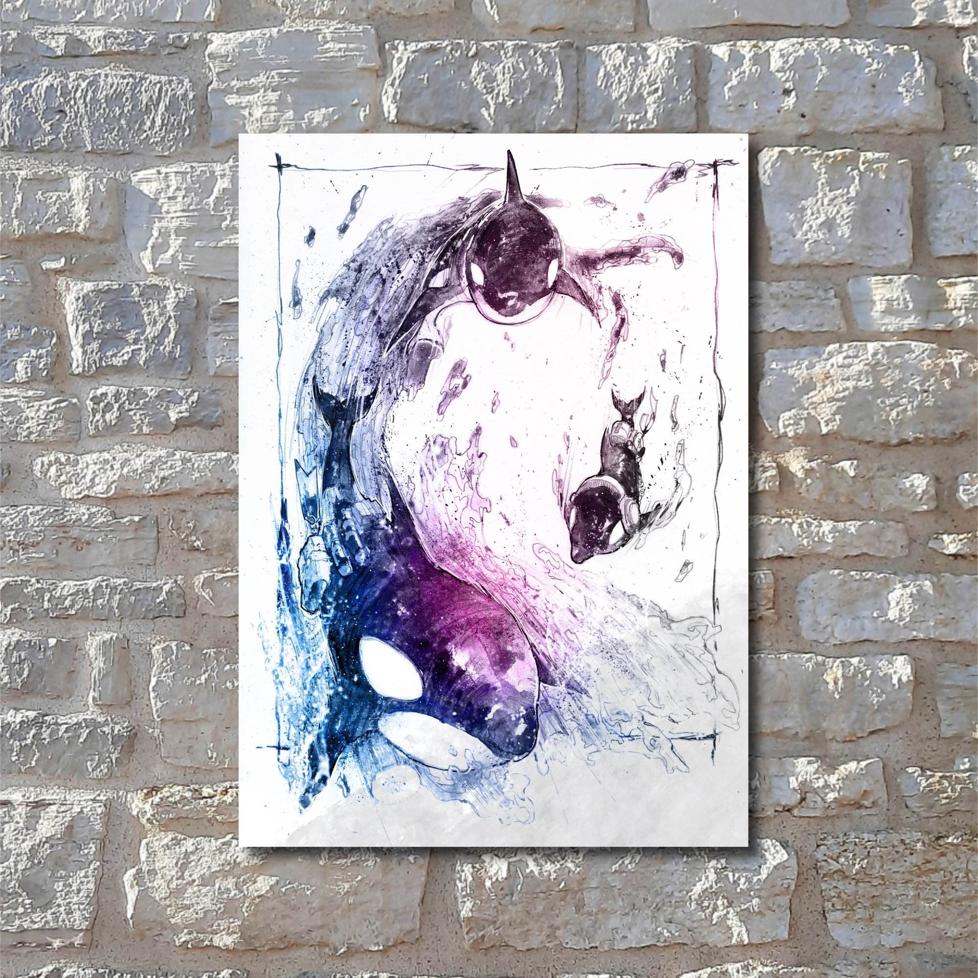 Orca  - Small Postcard Print