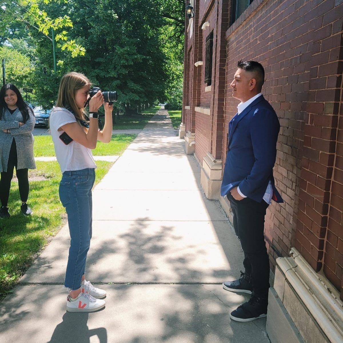 INDEP Project Coordinator Intern, Grace Kendrick, capturing headshots and brainstorming website content with our clients at Lopez Industries. A wonderful way to spend this beautiful Friday afternoon at INDEP Chicago! Way to go, Grace!