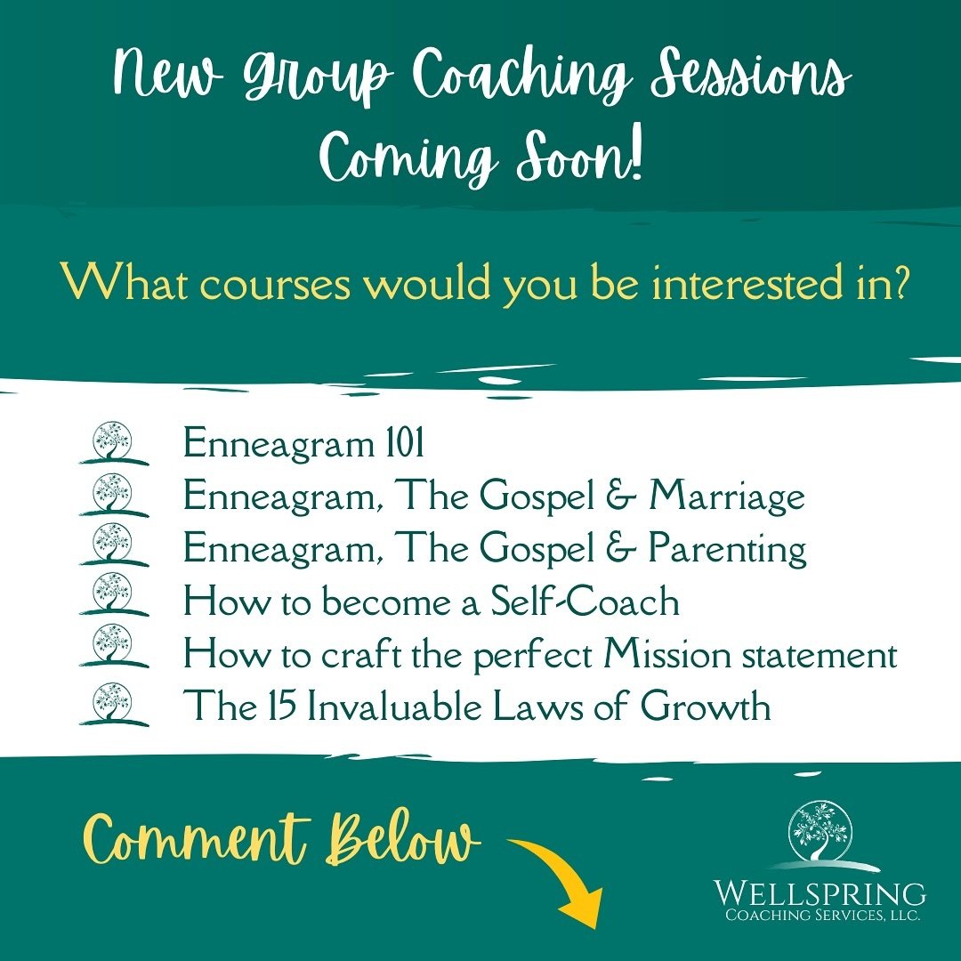 Greetings! Starting January 2025, we will be hosting new group coaching sessions in our new conference room! Which of these group coaching sessions would you be interested in? Most of these sessions run weeks meeting 1 session per week. Please commen