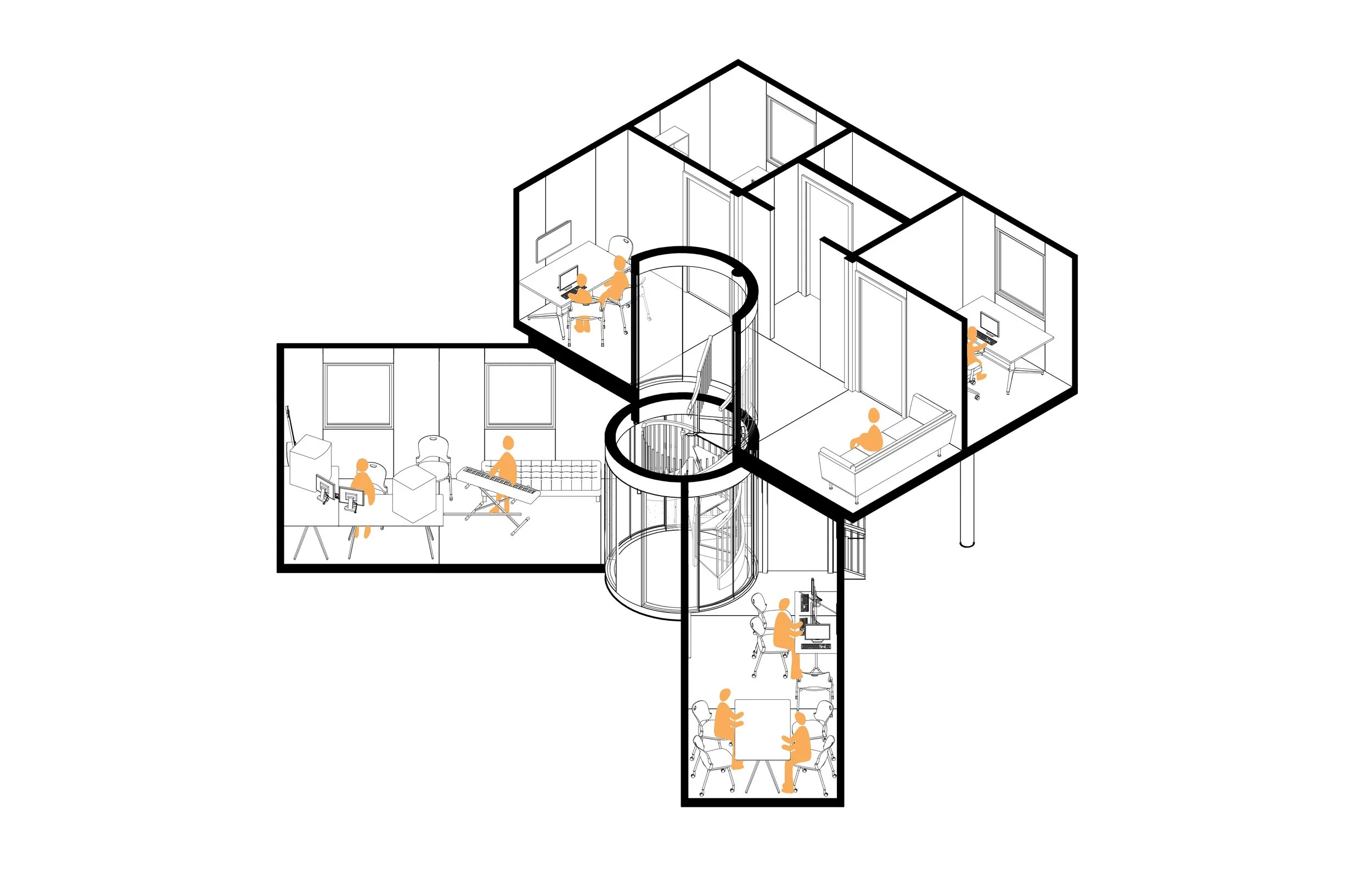 Axonometric behavior diagram