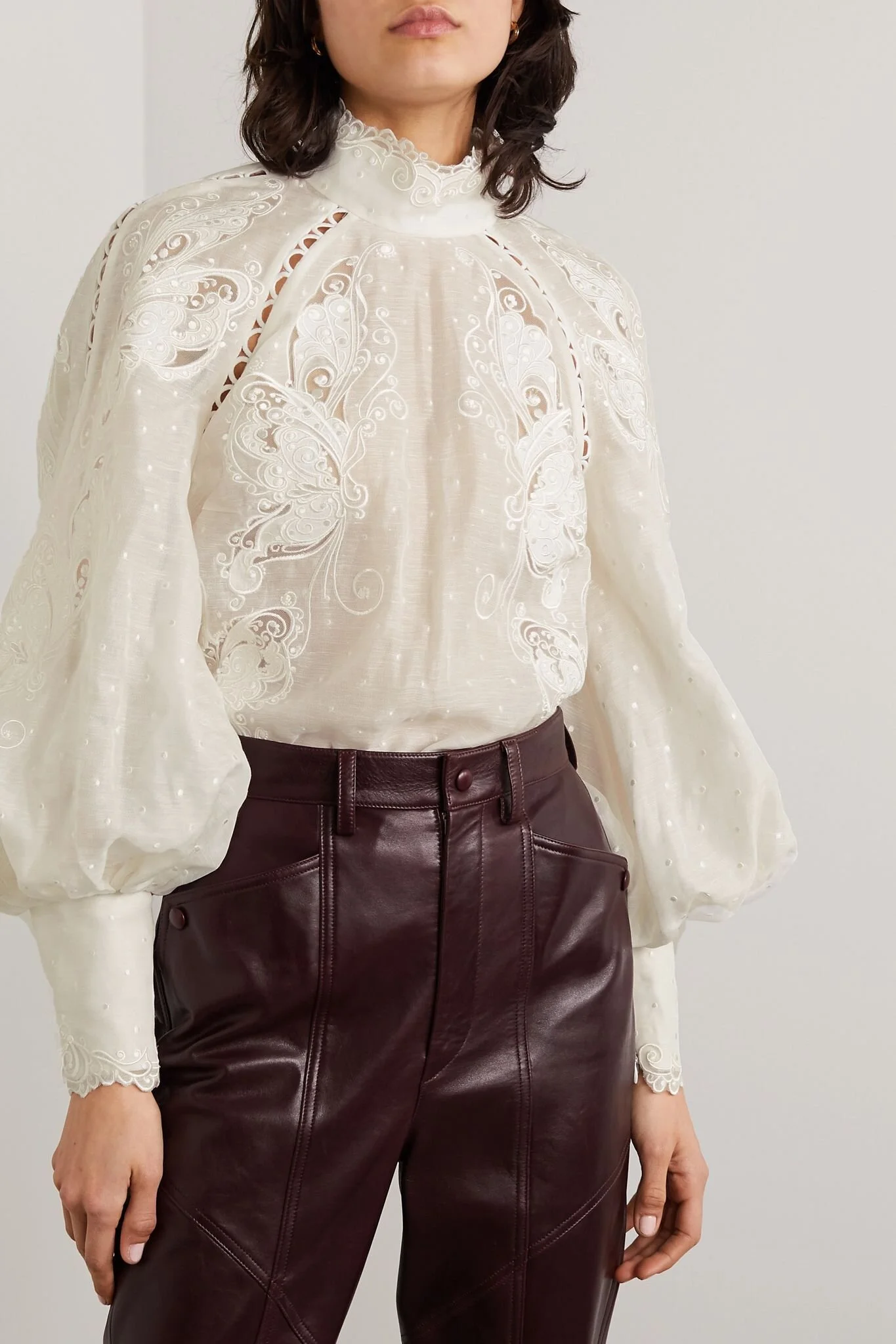 Super Eight embroidered linen and silk-blend blouse.jpg