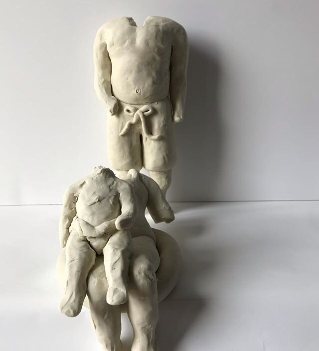 Headless folks. #oilbasedclay #contemporaryart #figures