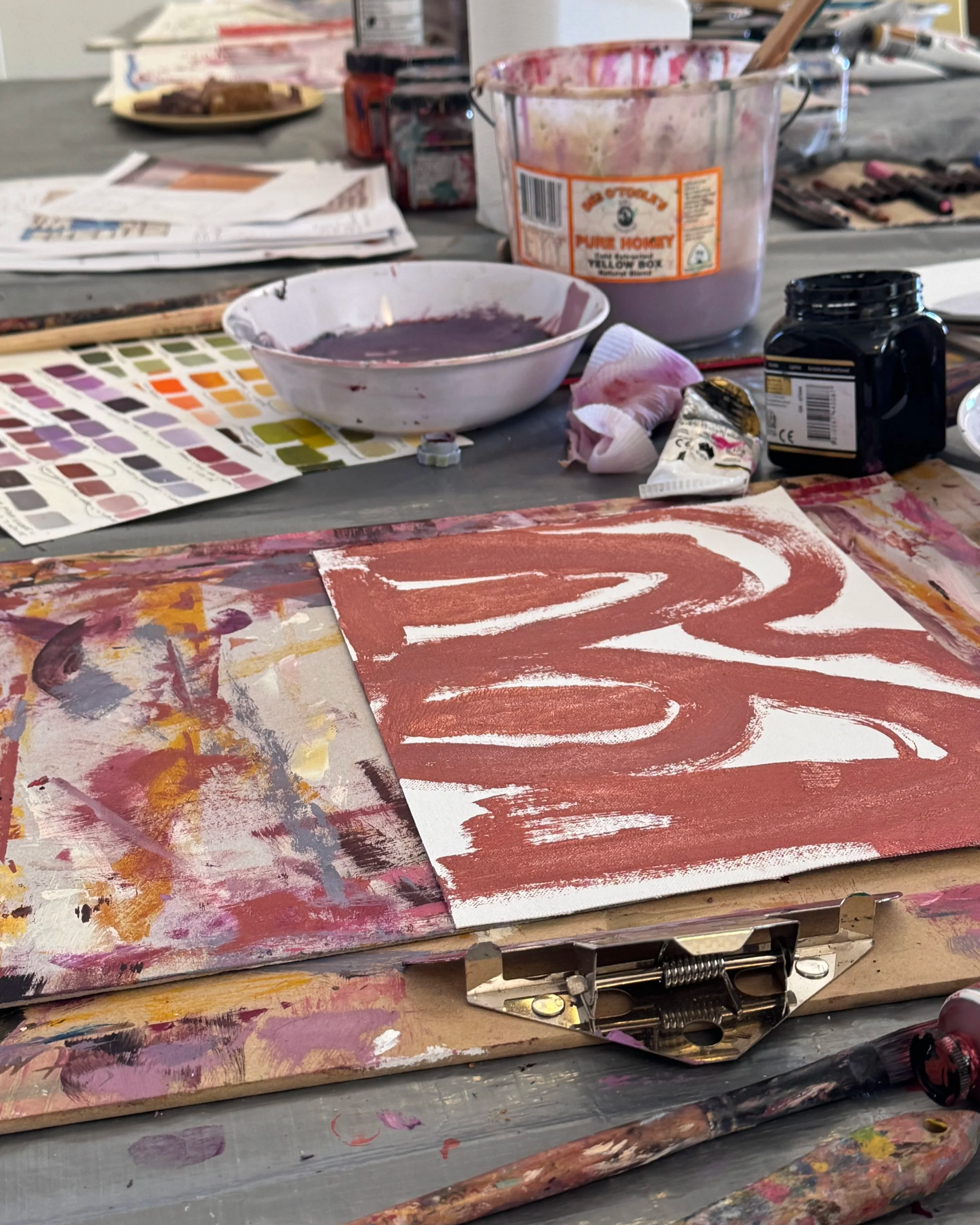 Painting setup on a field trip to Arkaroola.
