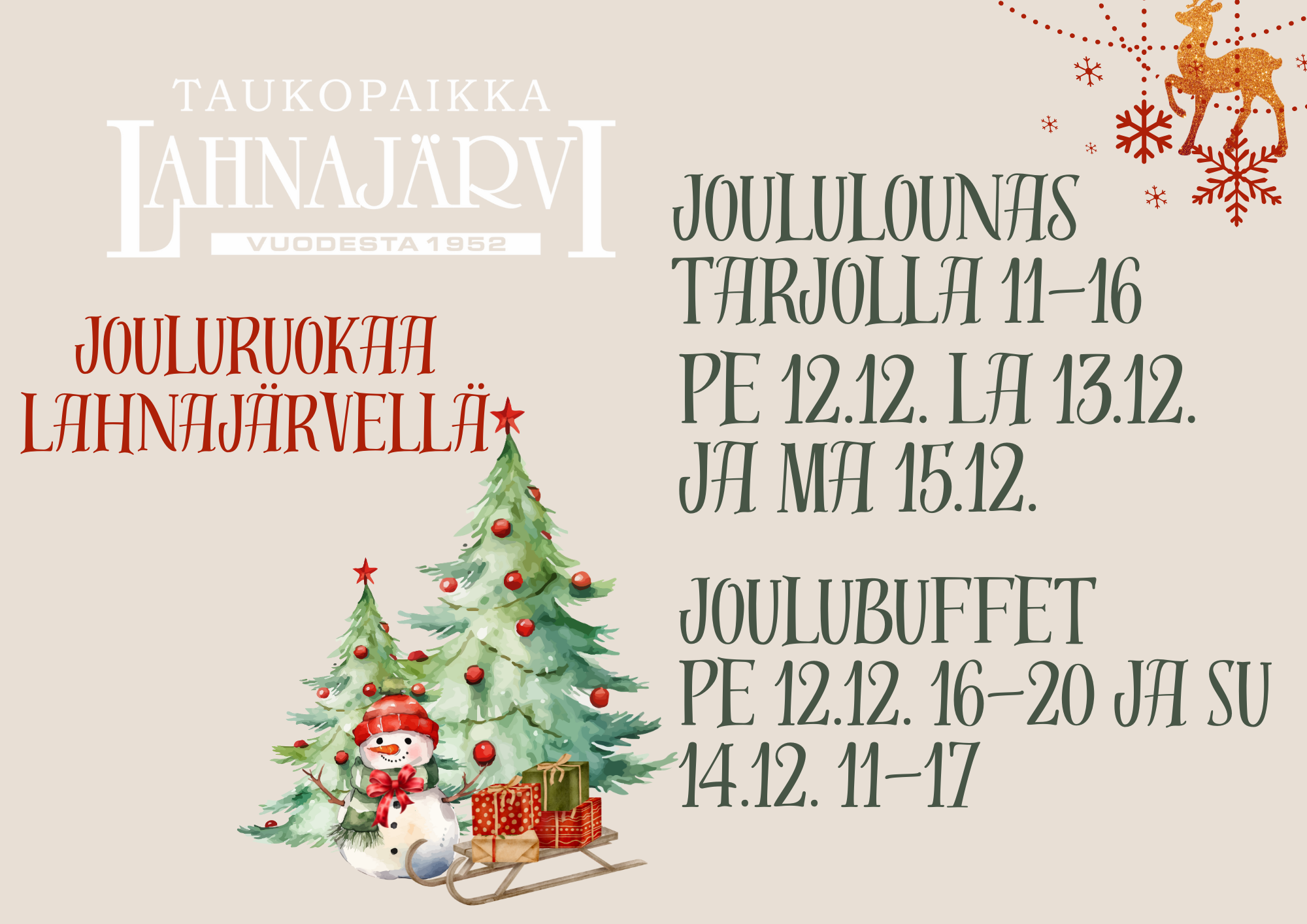 Jouluruokaa Lahnajärvellä