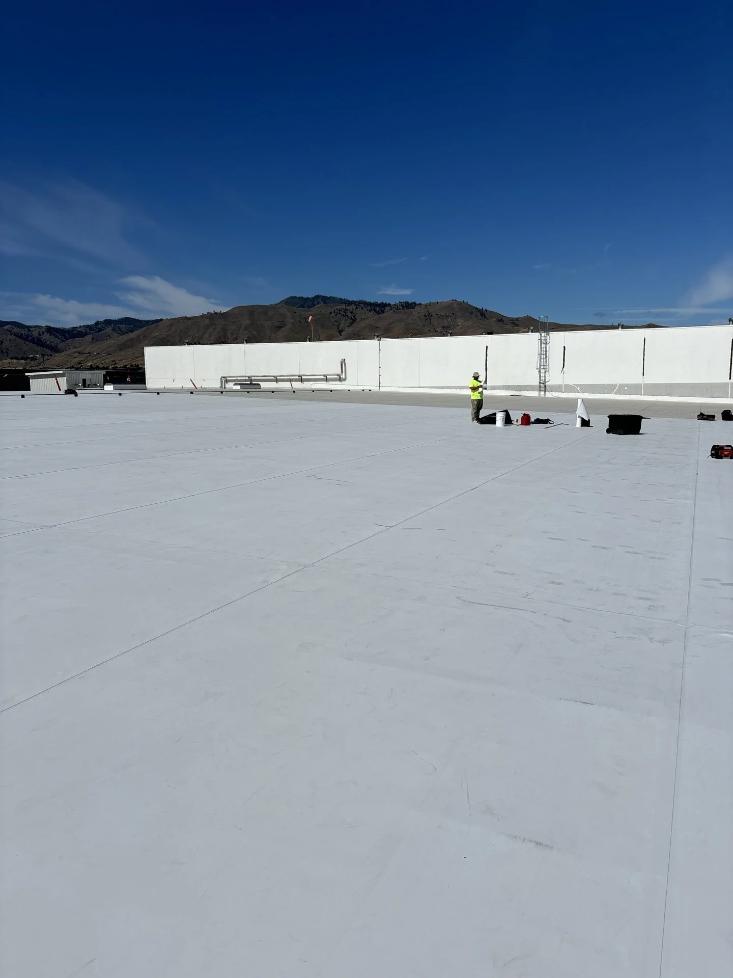 tpo flat roof completed commercial roofing wenatchee wa