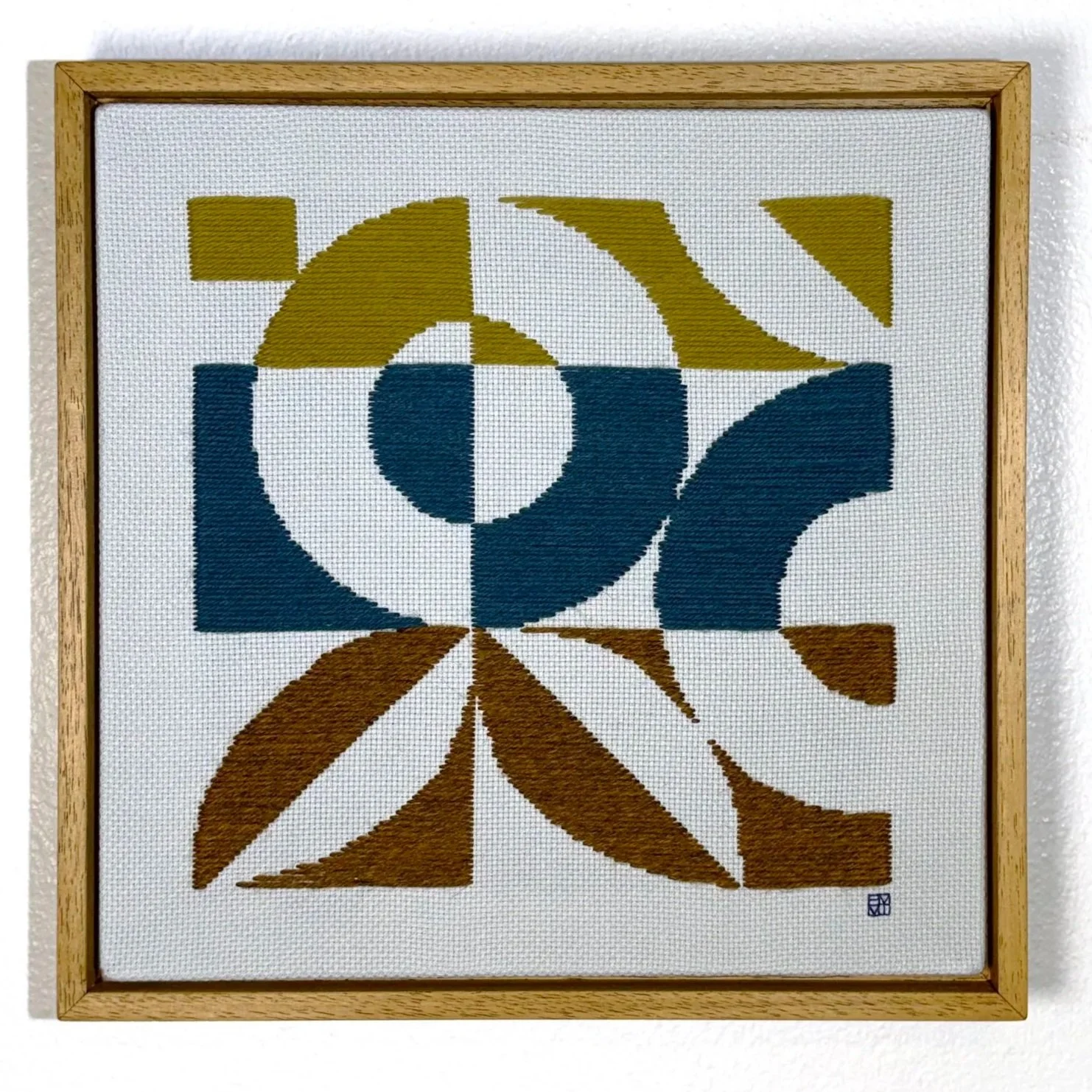 GROWTH, 2025, wool on cotton, 30.5 × 30.5 cm; framed size 33.5 × 33.5 cm