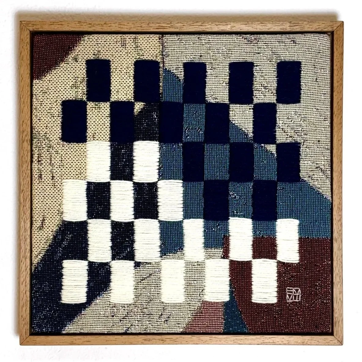 CASTLE, 2026, wool on woven cotton, 30.5 × 30.5 cm; framed size 33.5 × 33.5 cm