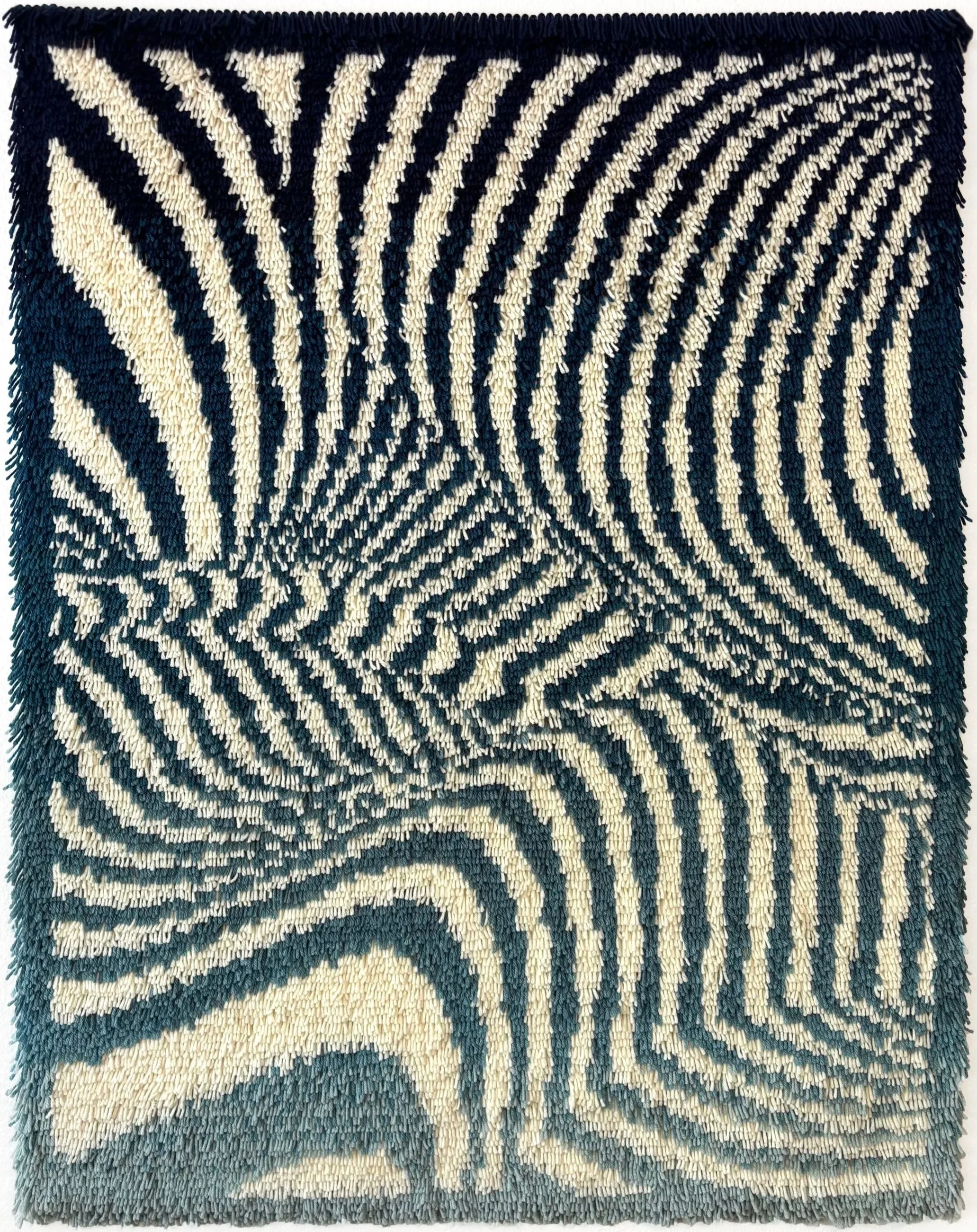 IMPULSES, 2026, 113 x 87 cm, wool, hand-knotted rya