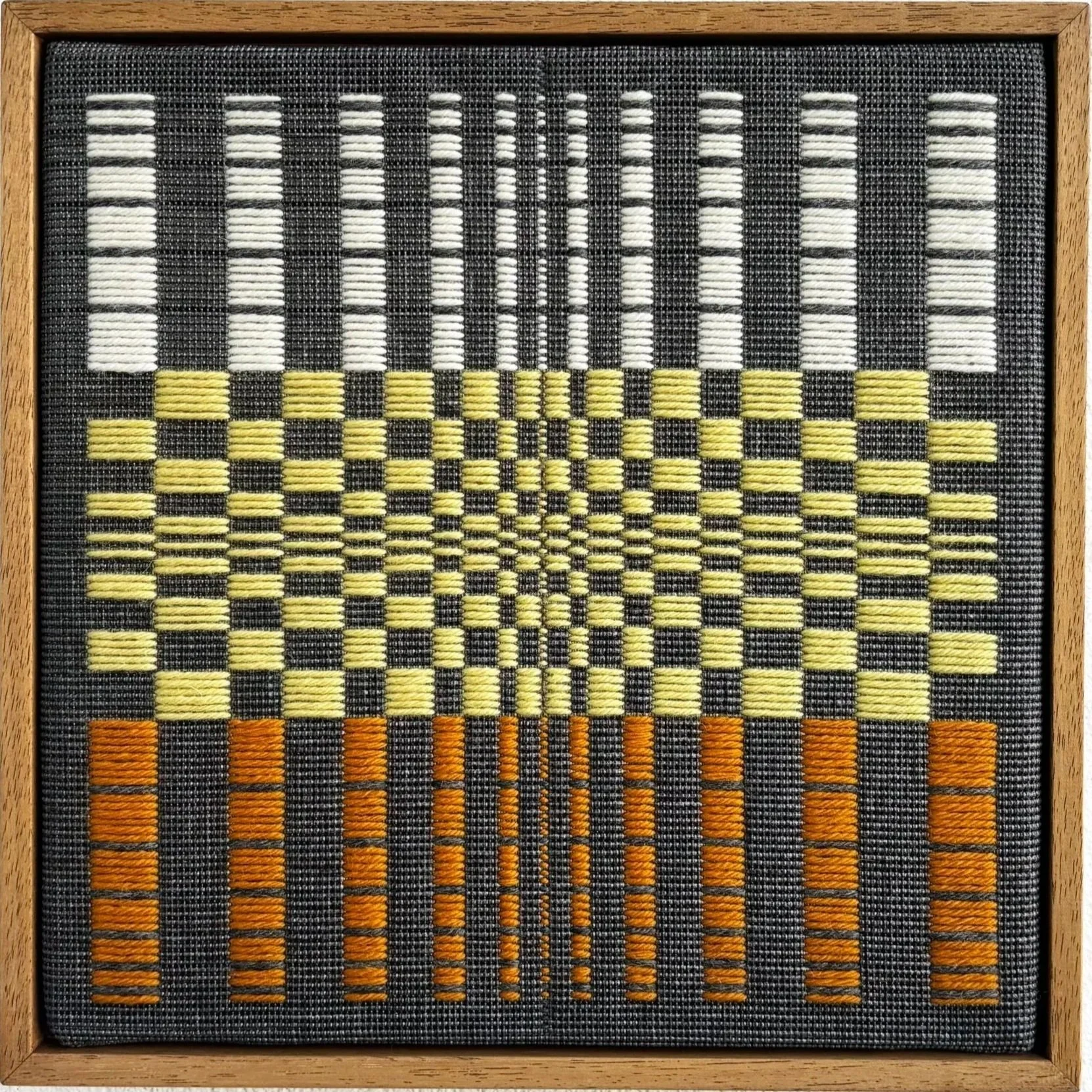 ECHO, 2026, wool embroidery, 30.5 × 30.5 cm; framed size 33.5 × 33.5 cm