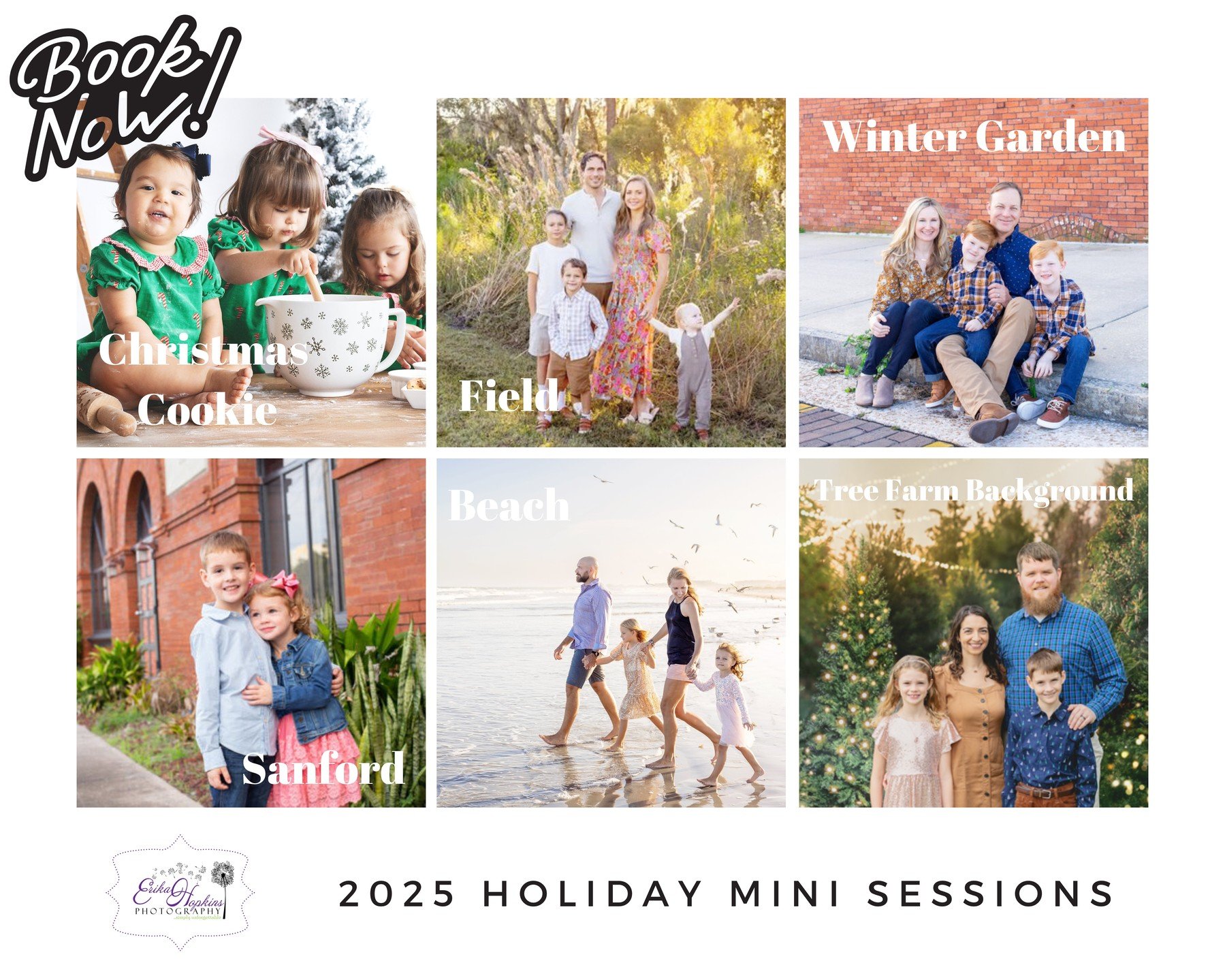 🎄 2025 Holiday Mini Sessions are HERE! 🎁 We are now officially booking for this year&rsquo;s Holiday Mini Sessions! From festive Tree Farm setups to beachside magic, cookie decorating, and charming downtown vibes&mdash;there&rsquo;s a look for ever