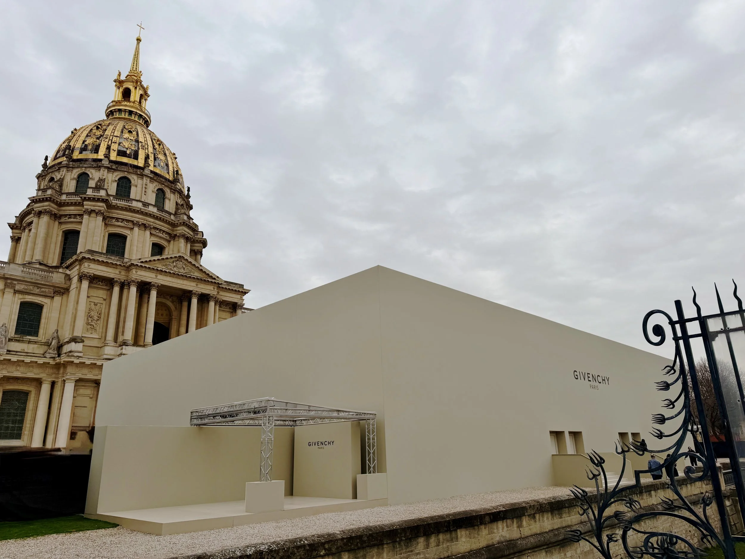 Show venue beside the gilded dome of Les Invalides, Givenchy Fall/Winter 2026 show, Sarah Burton
