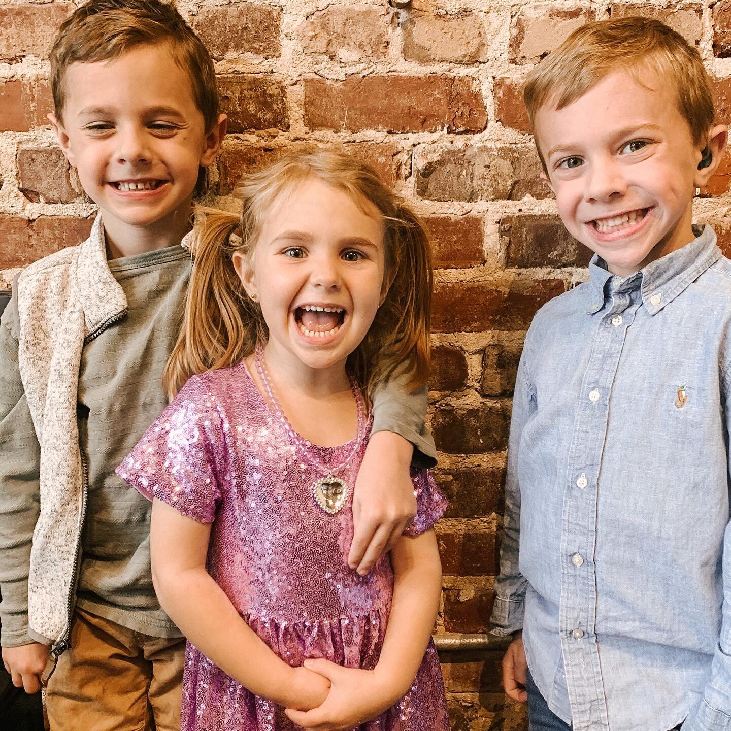 It&rsquo;s a dress yourself &amp; enjoy our favorite coffee/breakfast spot kind of Saturday. 👉🏼
✨ Maylie in a long sparkly dress, of course
🤠 Cam Rockin&rsquo; cowboy boots 
👞 Merritt ready to take care of business in his loafers. 

🙏🏼Thankful 