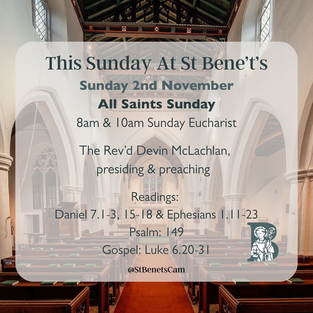 This Sunday at St Bene&rsquo;t&rsquo;s 💙

#Cambridge #Church