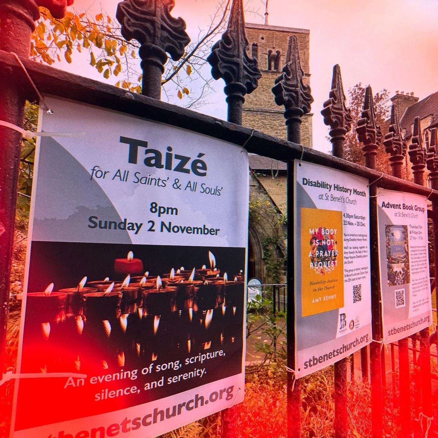 #Taiz&eacute; &mdash; tonight, Sunday, at 8pm at @stbenetscam. All are welcome