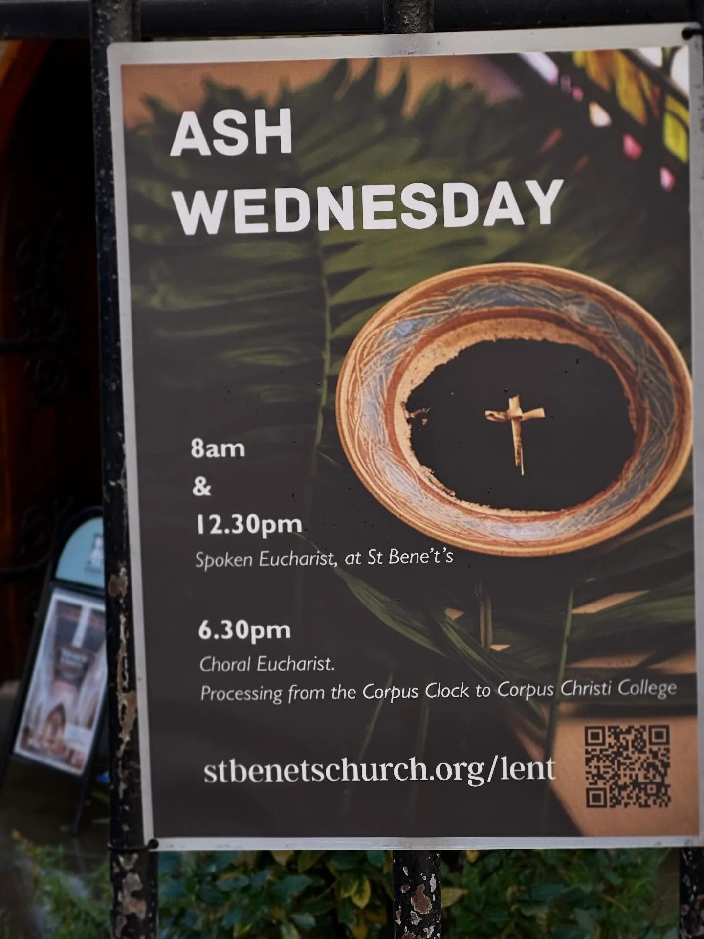 Ash Wednesday @stbenetscam : 8am &amp; 12.30pm; and with @corpuscamchapel at 6.30pm. 

Almighty and everlasting God,
you hate nothing that you have made
and forgive the sins of all those who are penitent:
create and make in us new and contrite hearts