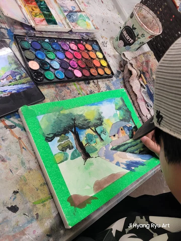 Art workshop led by Canadian artist Ji Hyang Ryu in New Brunswick