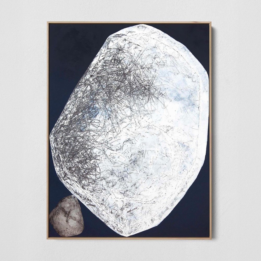 Two Stones On Dark Blue