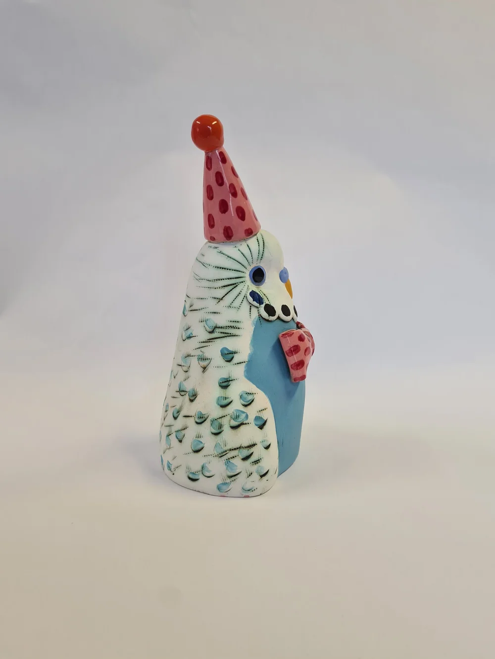 Party Budgie Ceramic Bust — Charlotte Miller Ceramics