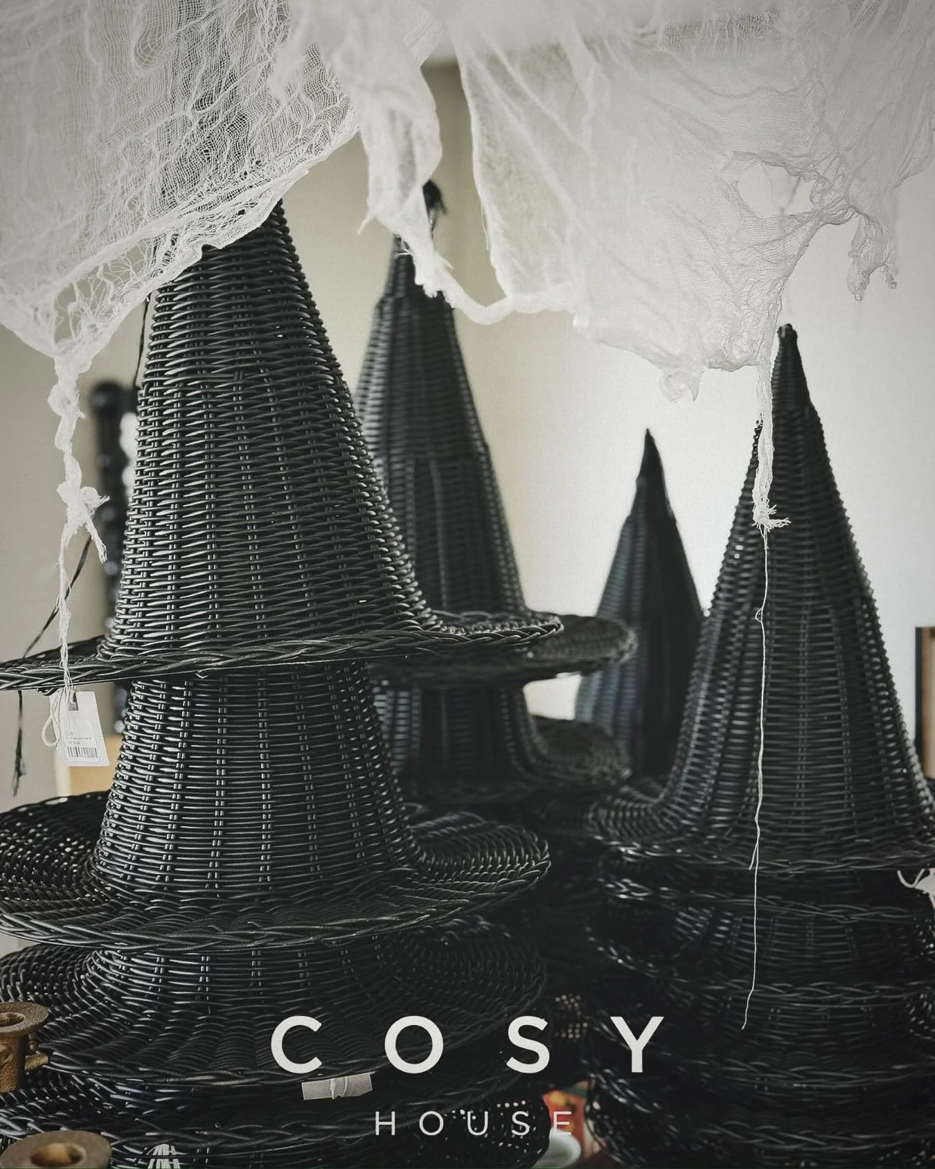 Just a sprinkle of spooky charm 🖤  it&rsquo;s not too late to make these cute witch hats yours!!

#becosyhouse #halloweendecor #Cosy #ShopLocal #stgeorge #utah #spookyseason