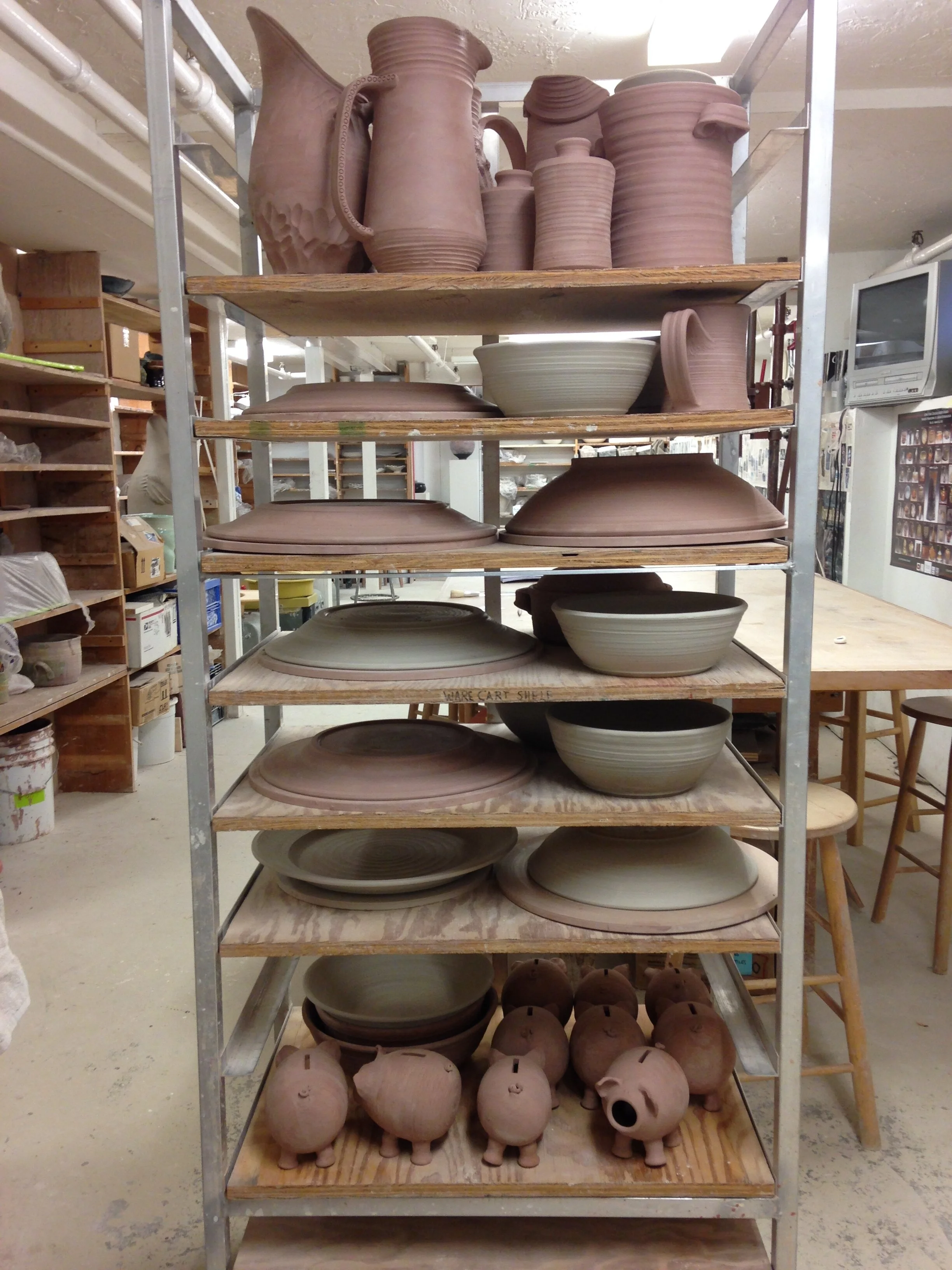 a full ware cart, fit it all in the kiln