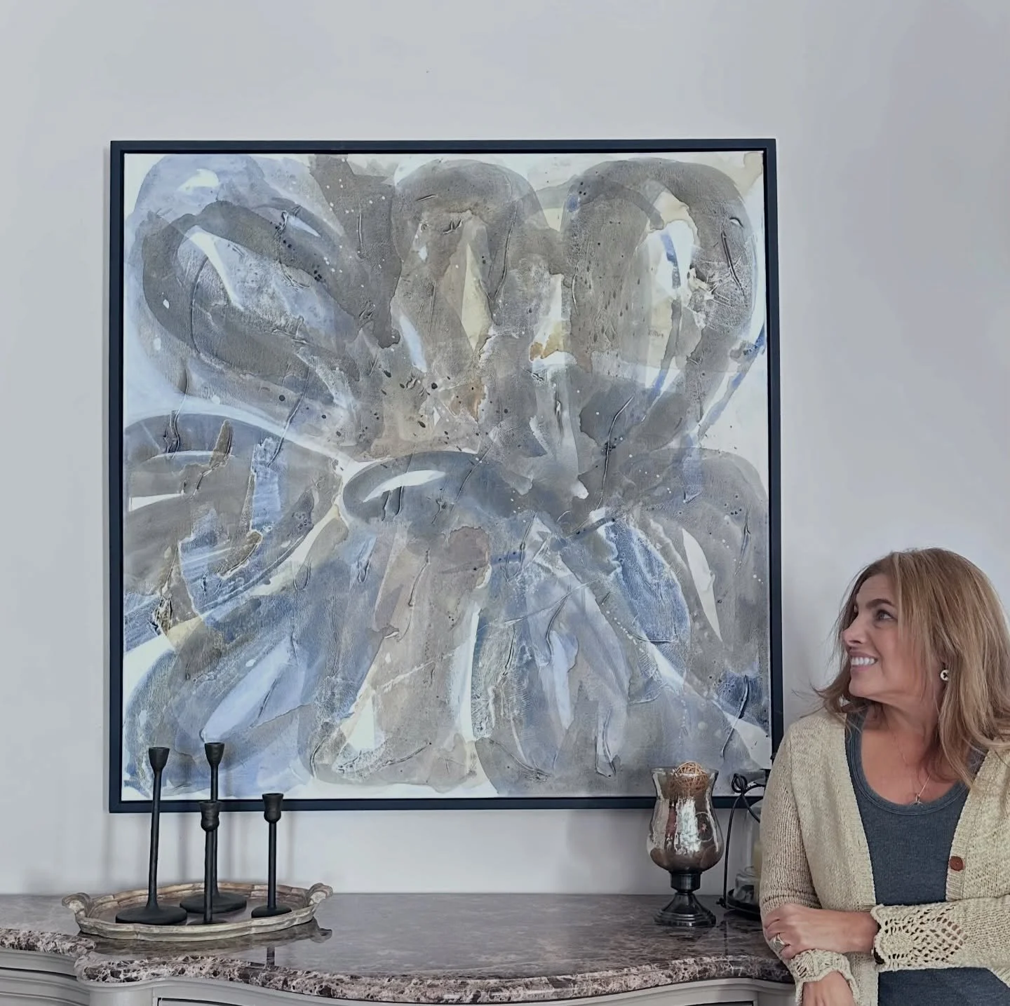 Colors breathe and overlap, lingering through layers of transparency and glaze.  54&rdquo;x54&rdquo;  #paint #painting #layers