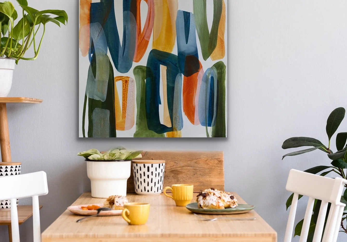 Good morning! Nothing better than starting the day looking at a happy painting!  From the Joy series - 36&rdquo;x 36&rdquo;  #happyart #joy #goodmorning