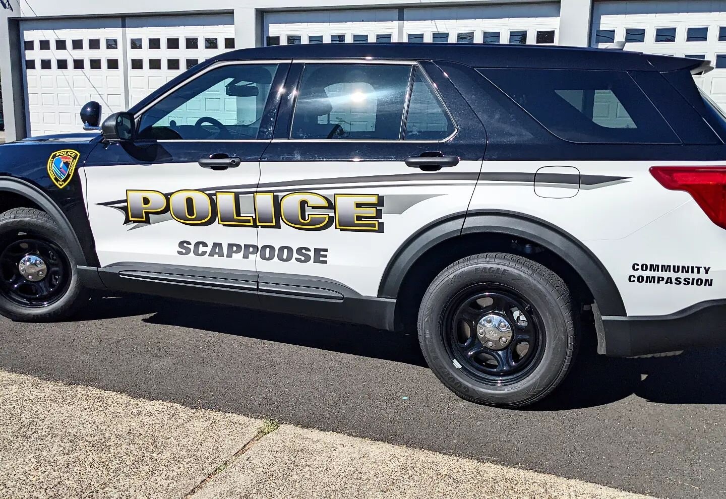 Design, print, install by The Sign Co team. New graphics package for Scappoose PD.