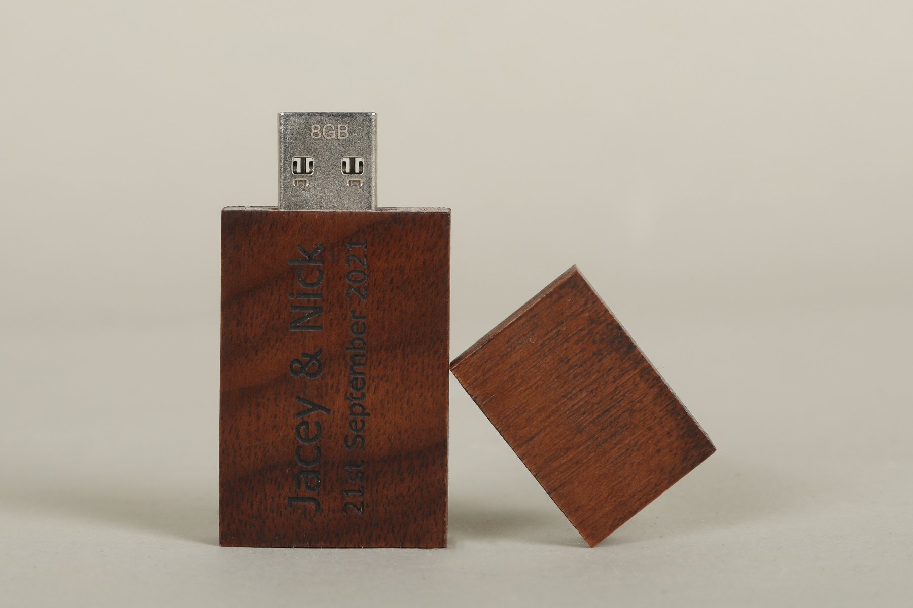 Small Walnut, Laser etched USB box