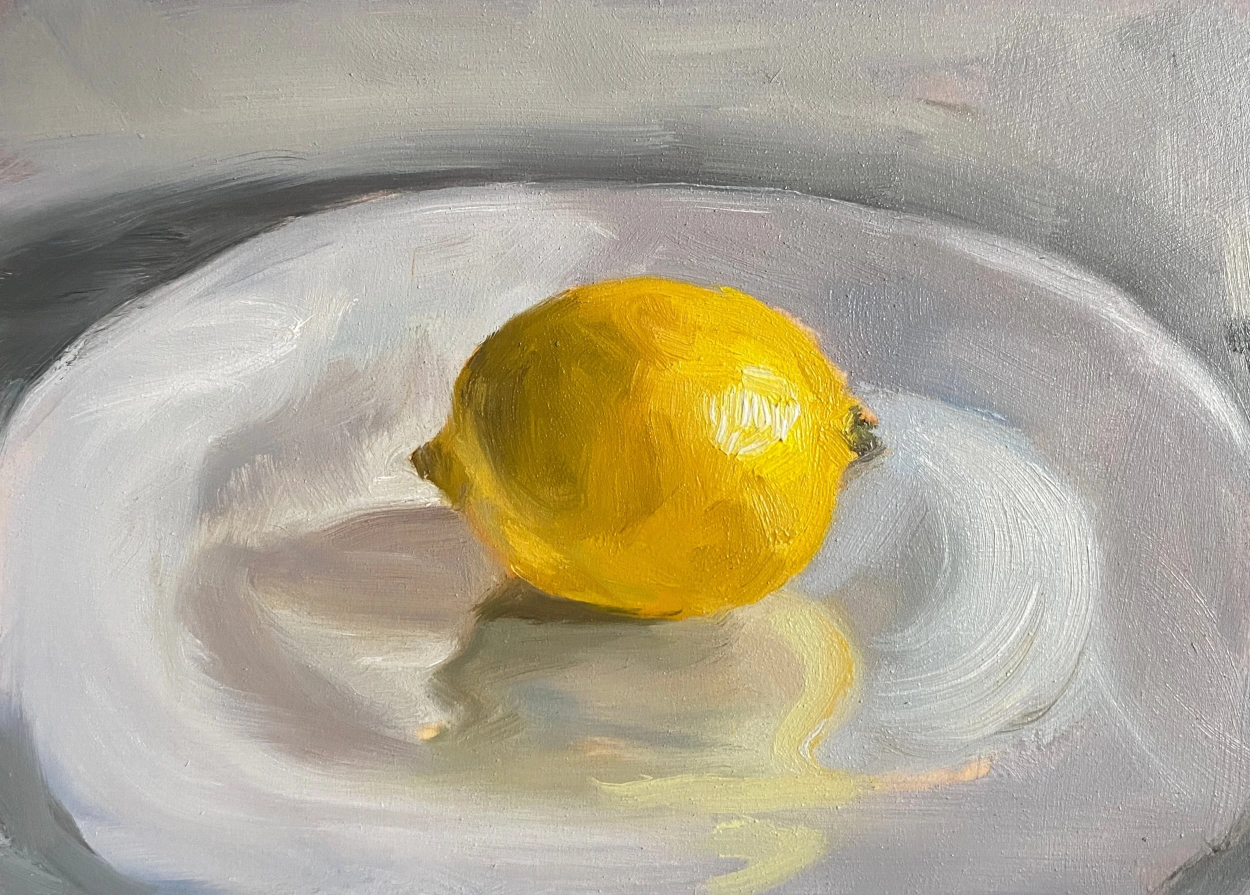 Lemon, oil on wood panel, 20x15 cm.

Sometime the paints left on your palette inspire a quick wee painting. I sold my last lemon painting at the studio trail. That wee lemon was exhibited at @royal_scottish_academy as part of @visualartsscotland The 