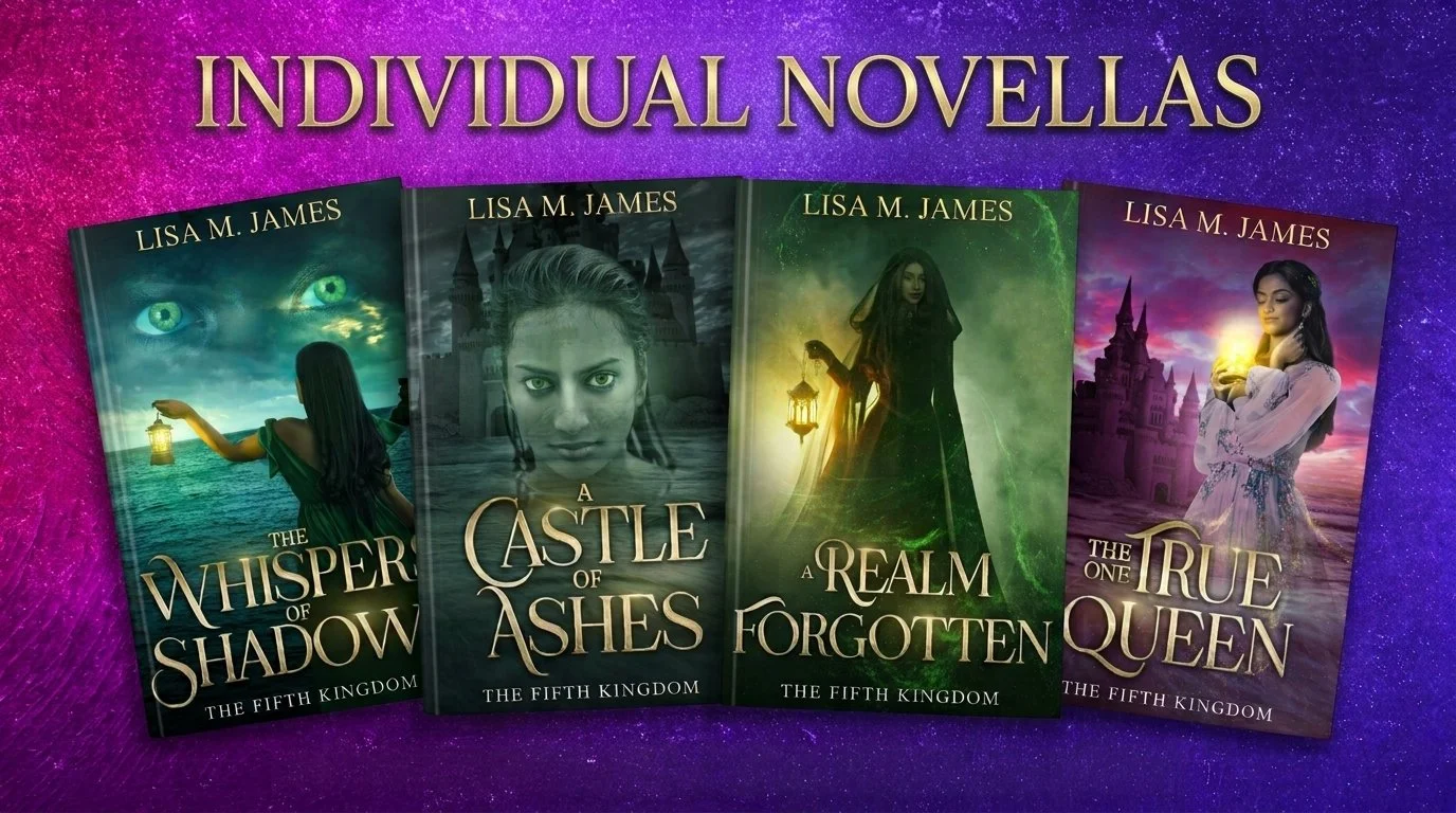 Covers of 4 novellas in The Fifth Kingdom Series