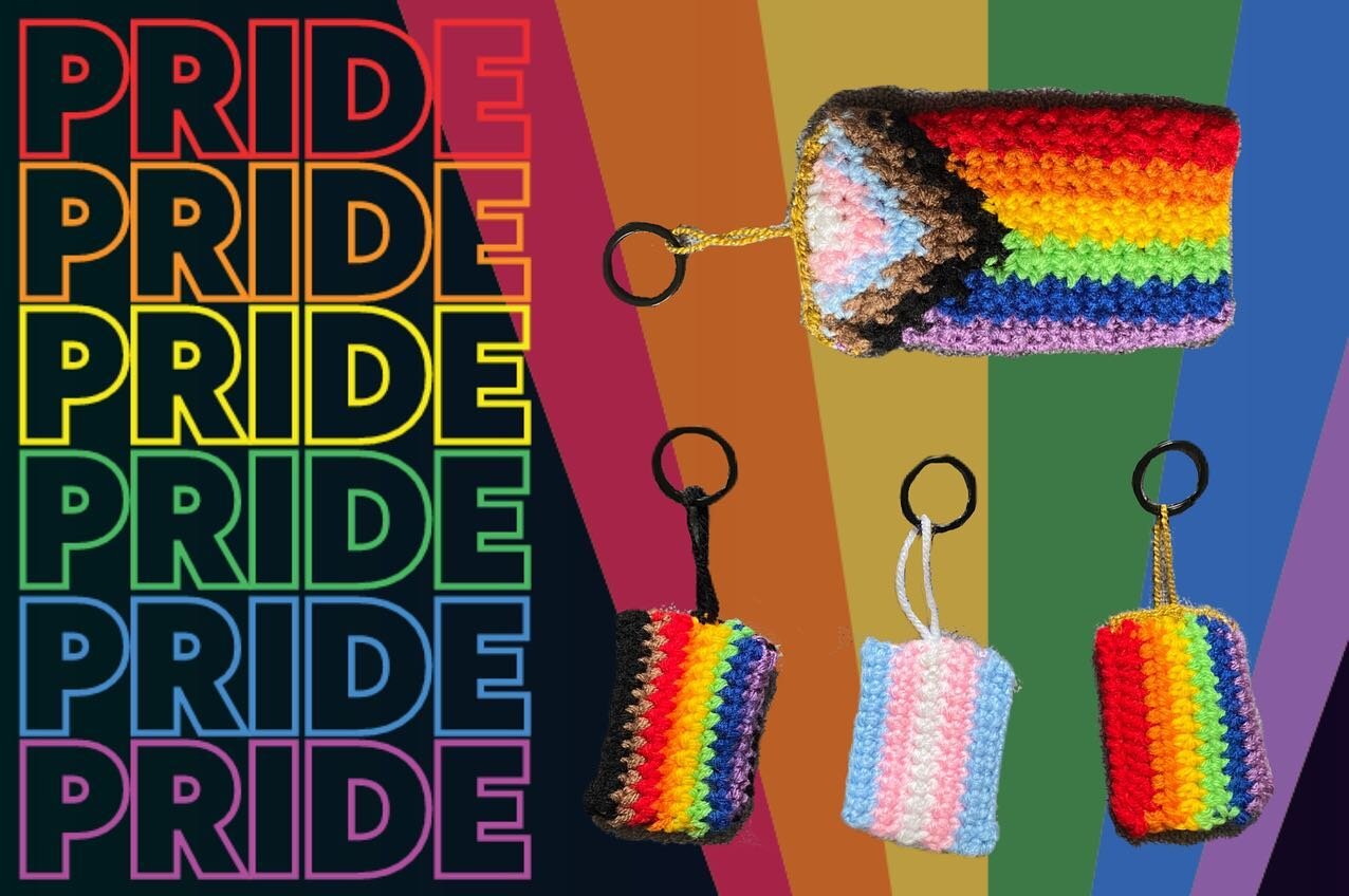 🌈 New in the Shop!

🏳️&zwj;🌈 Pride flag inspired crocheted keychains. You can choose from the small rainbow flag, trans flag or PoC rainbow flag. There&rsquo;s also the large Progress Flag that be used as a keychain, ornament or zipper pull. 

🏳️