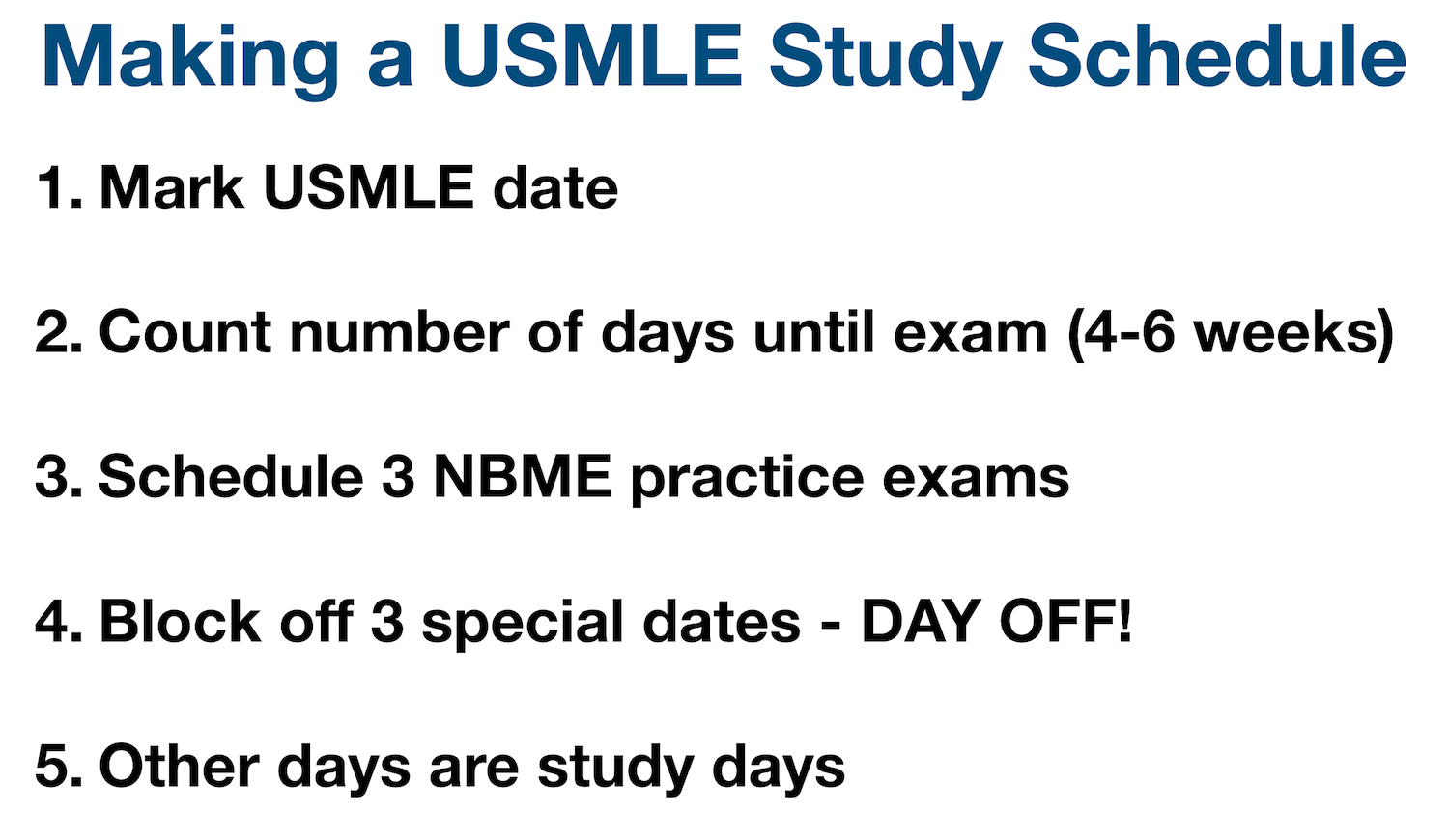 5 Steps to Creating a USMLE Study Schedule USMLE Step 1 Guide, Step 2