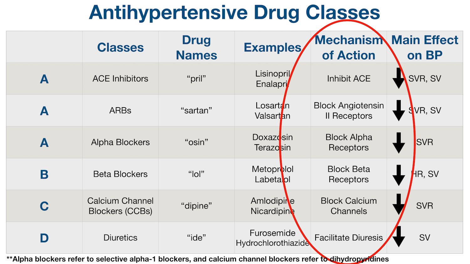 Antihypertensive Medication Chart: Drug Classes, List of Examples ...